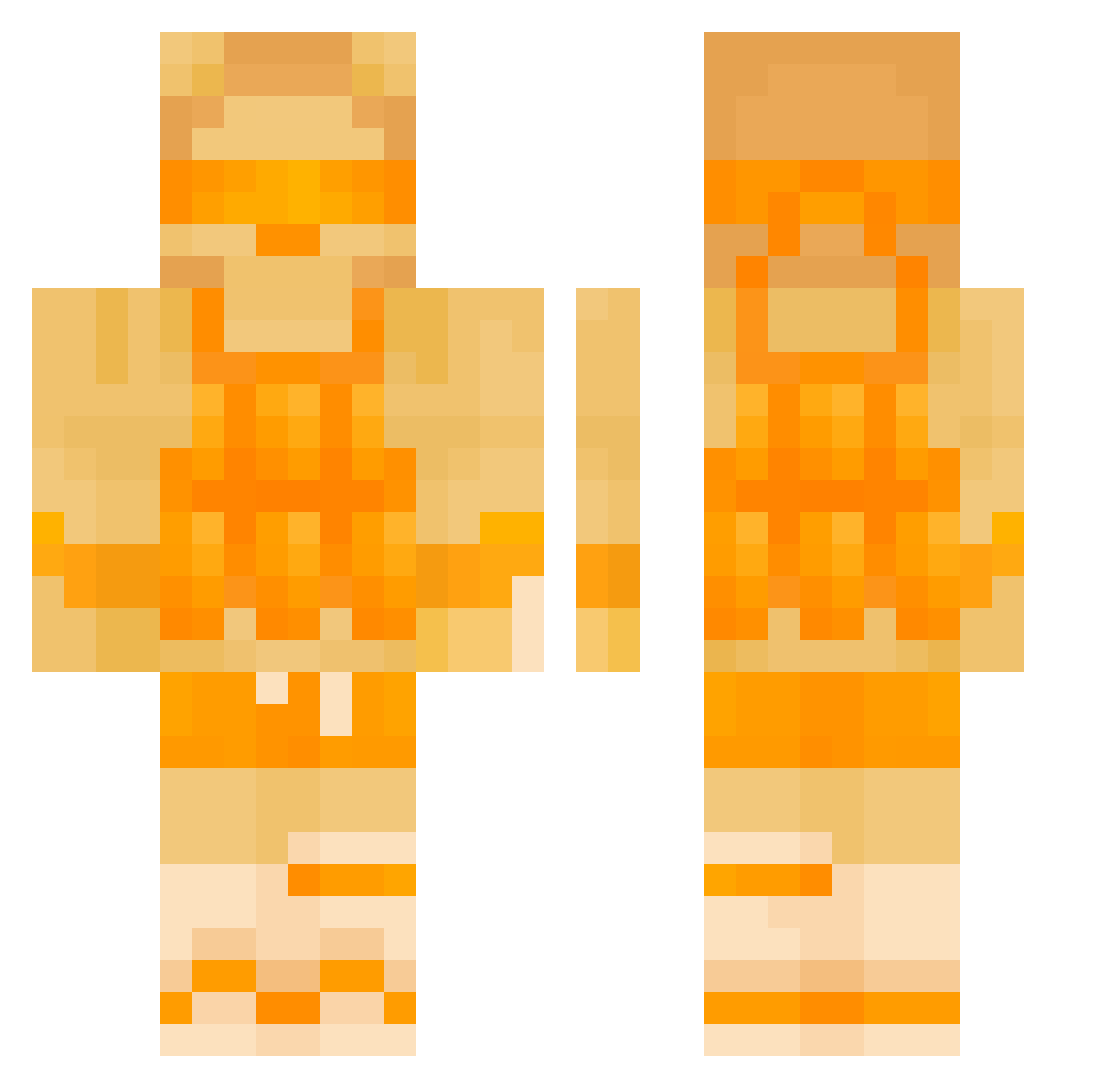 krxzykay Minecraft skin, front and back view