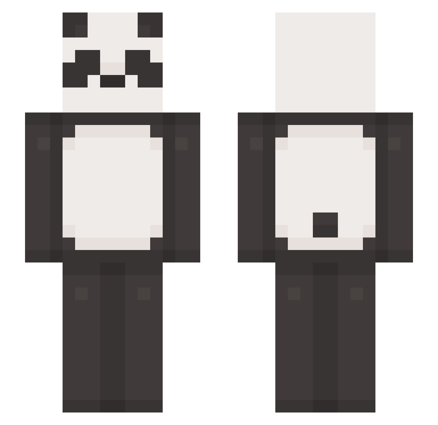 AIIIex Minecraft skin, front and back view