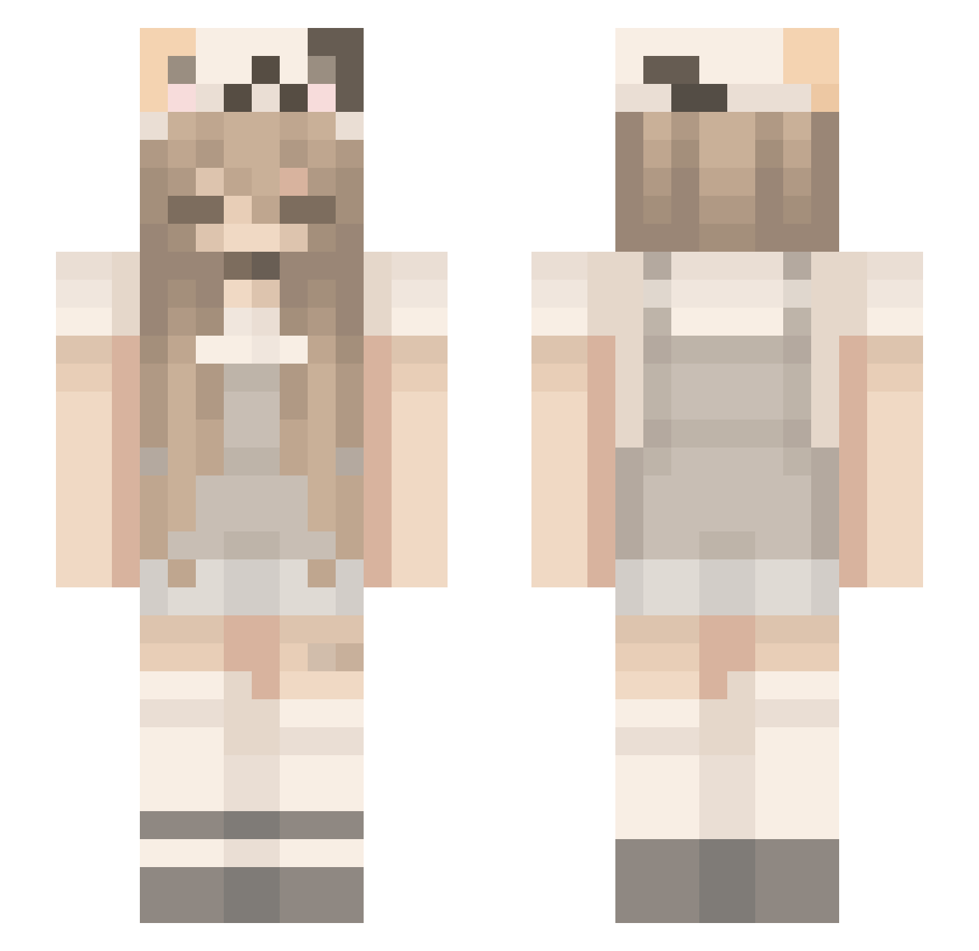 CocoOtto Minecraft skin, front and back view