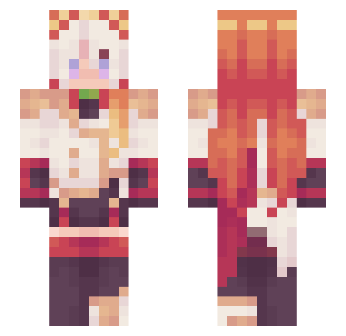 Riydite Minecraft skin, front and back view