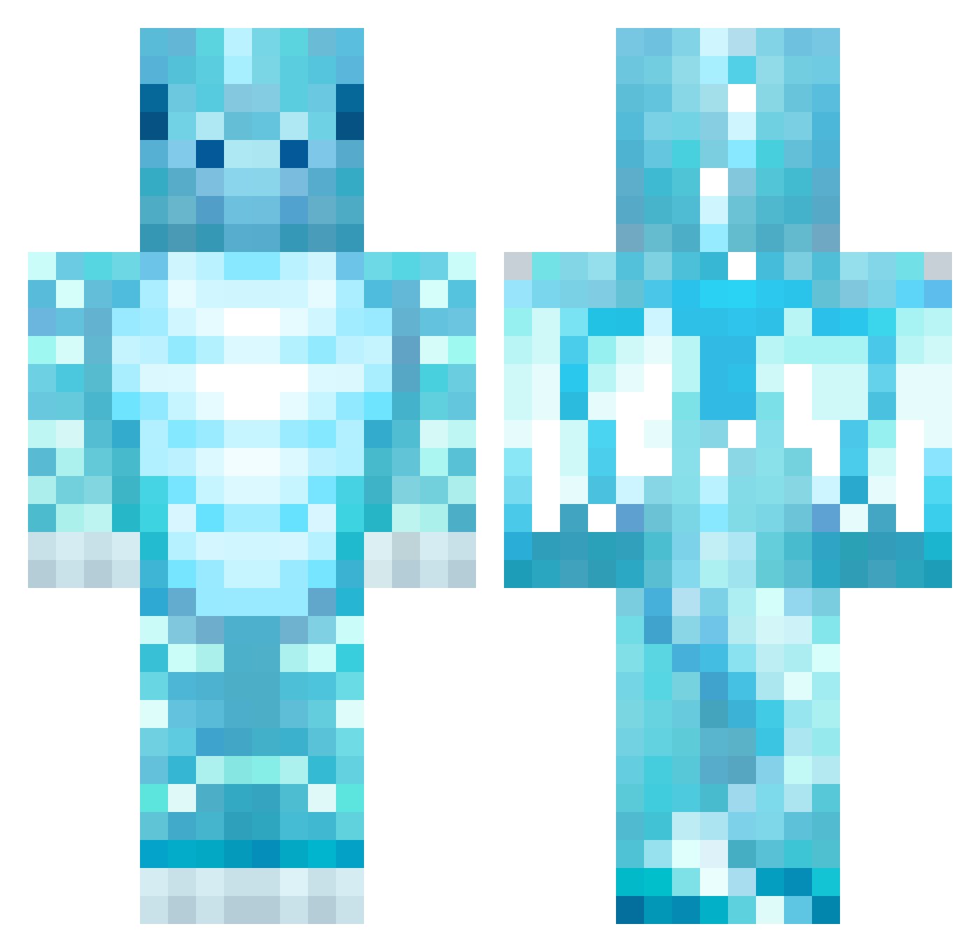 reliquefy Minecraft skin, front and back view