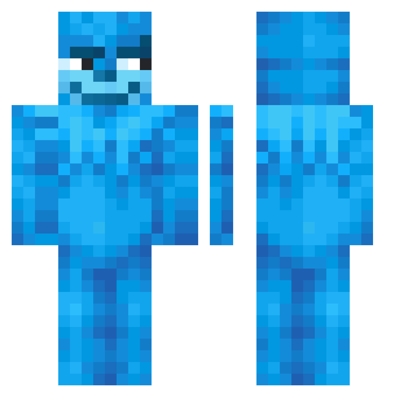 SlaysianIsTuff Minecraft skin, front and back view