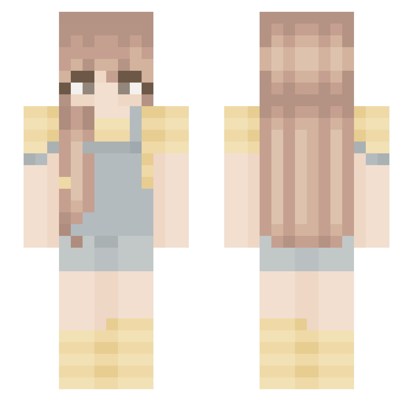 ReeSueBee Minecraft skin, front and back view