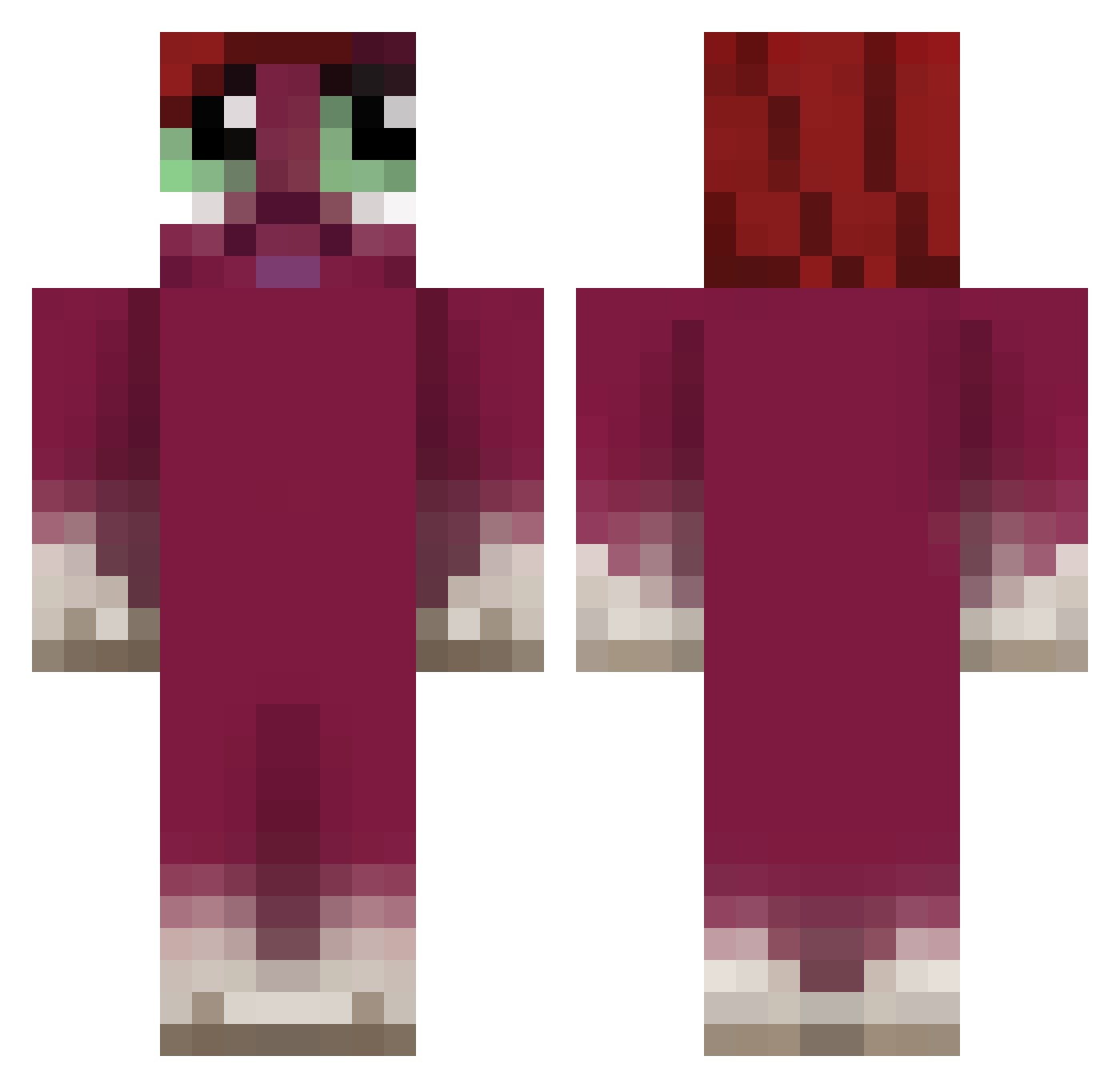 Adoree Minecraft skin, front and back view