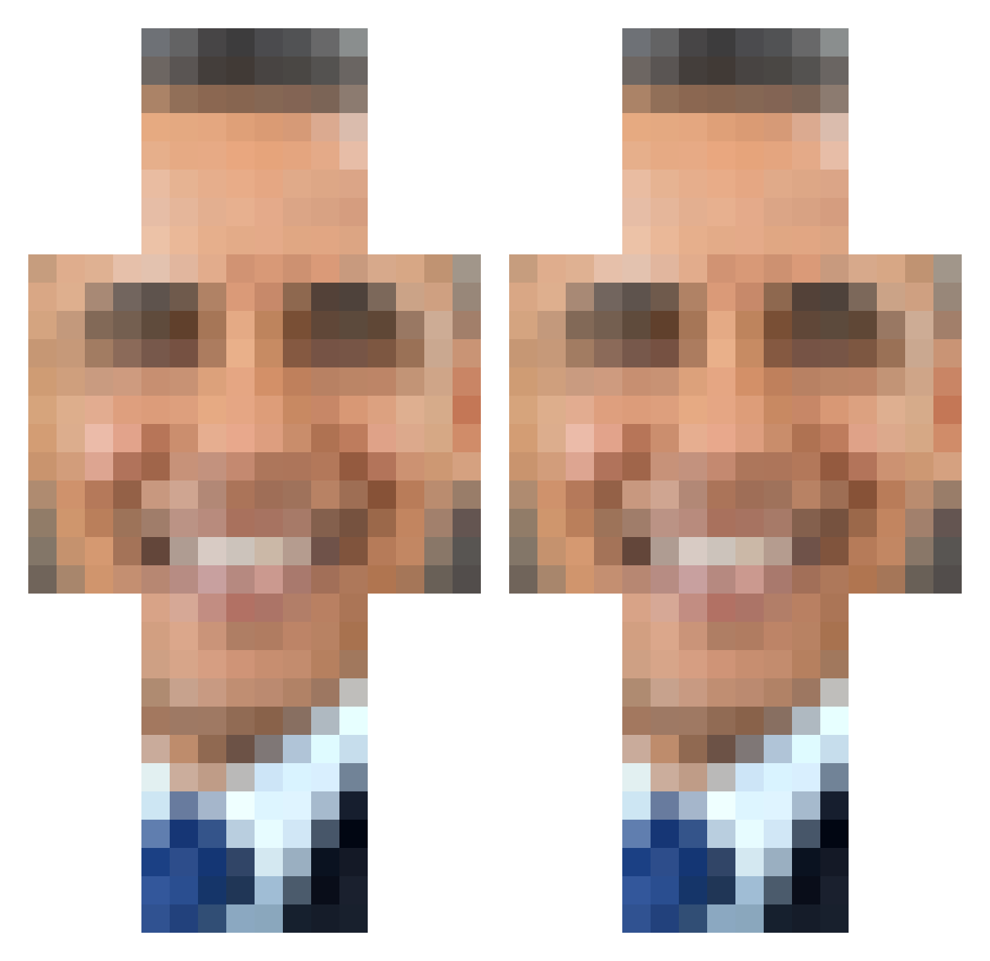 Blinni Minecraft skin, front and back view