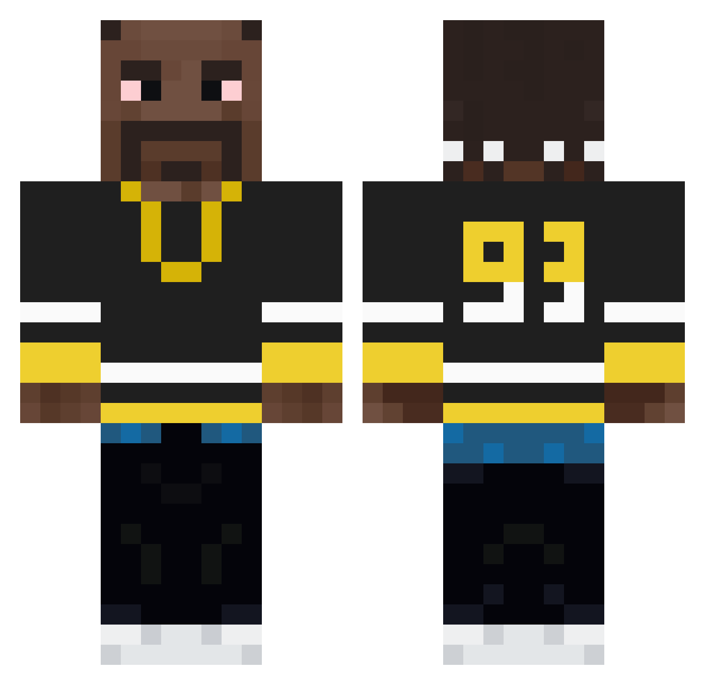 thedogg Minecraft skin, front and back view