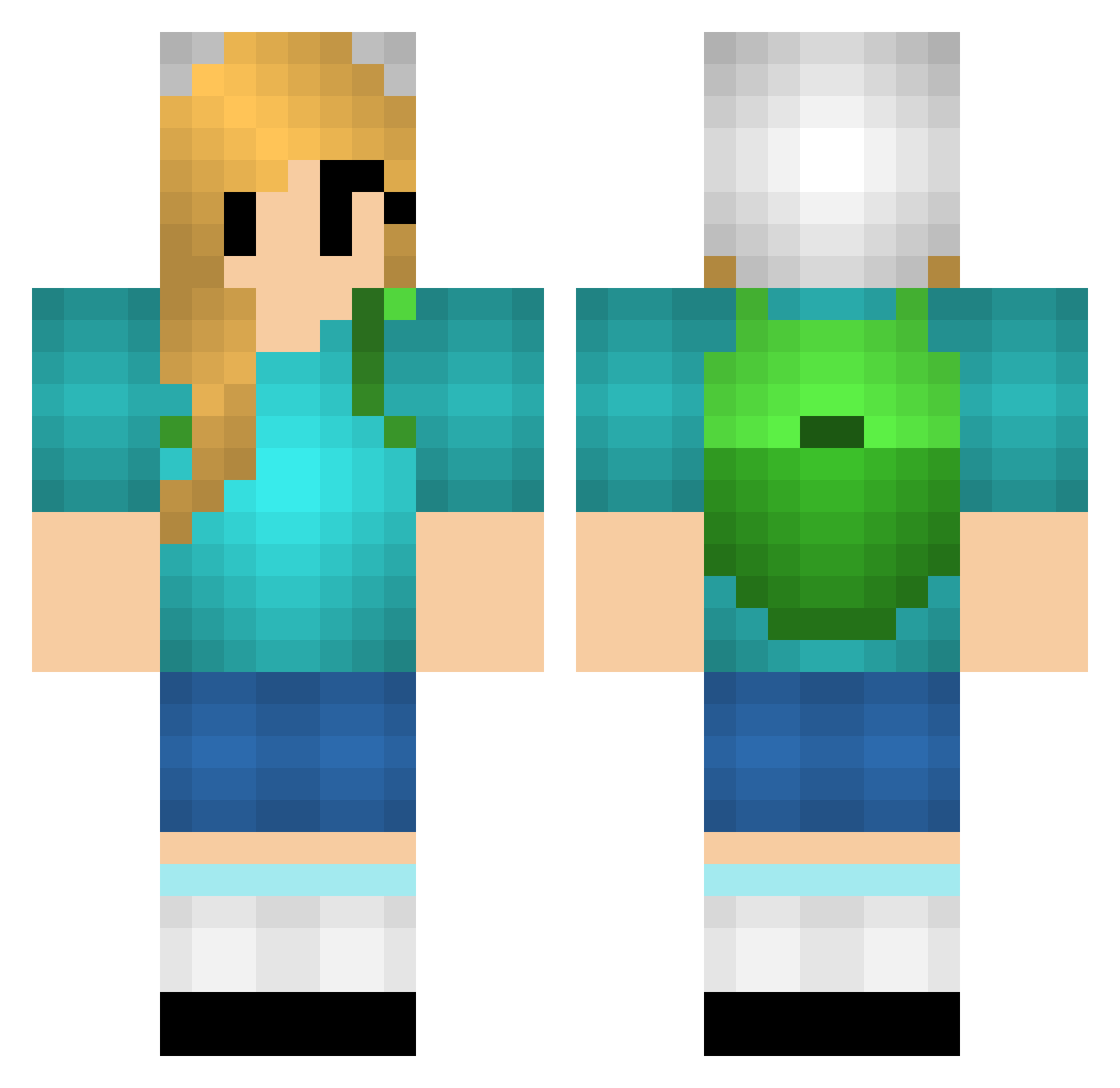 Aggressors Minecraft skin, front and back view