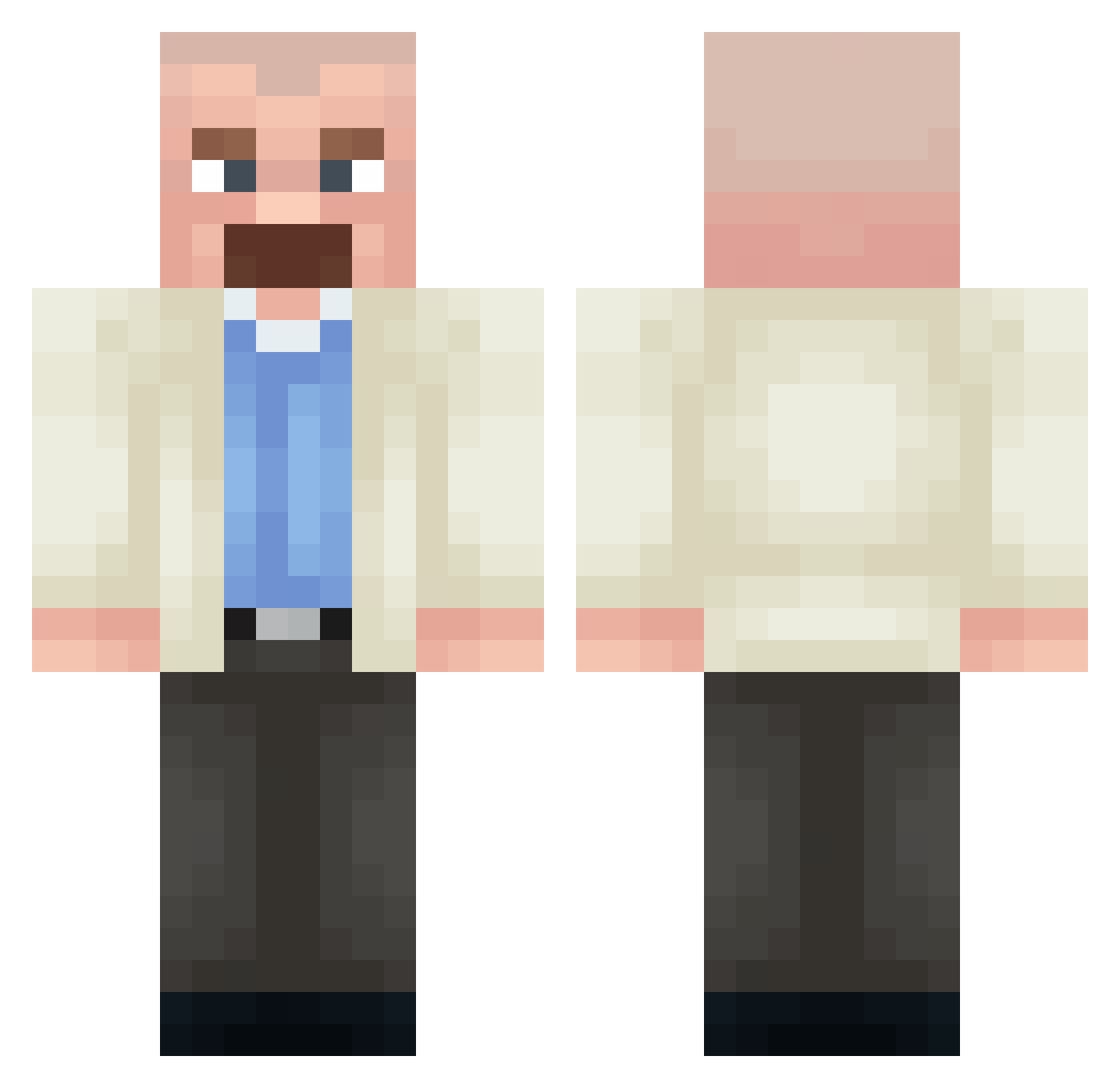 Gamerruzi Minecraft skin, front and back view