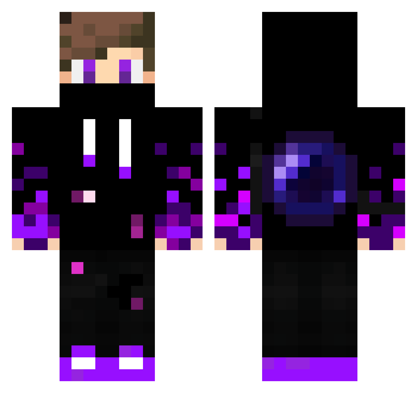 MichiCRA Minecraft skin, front and back view