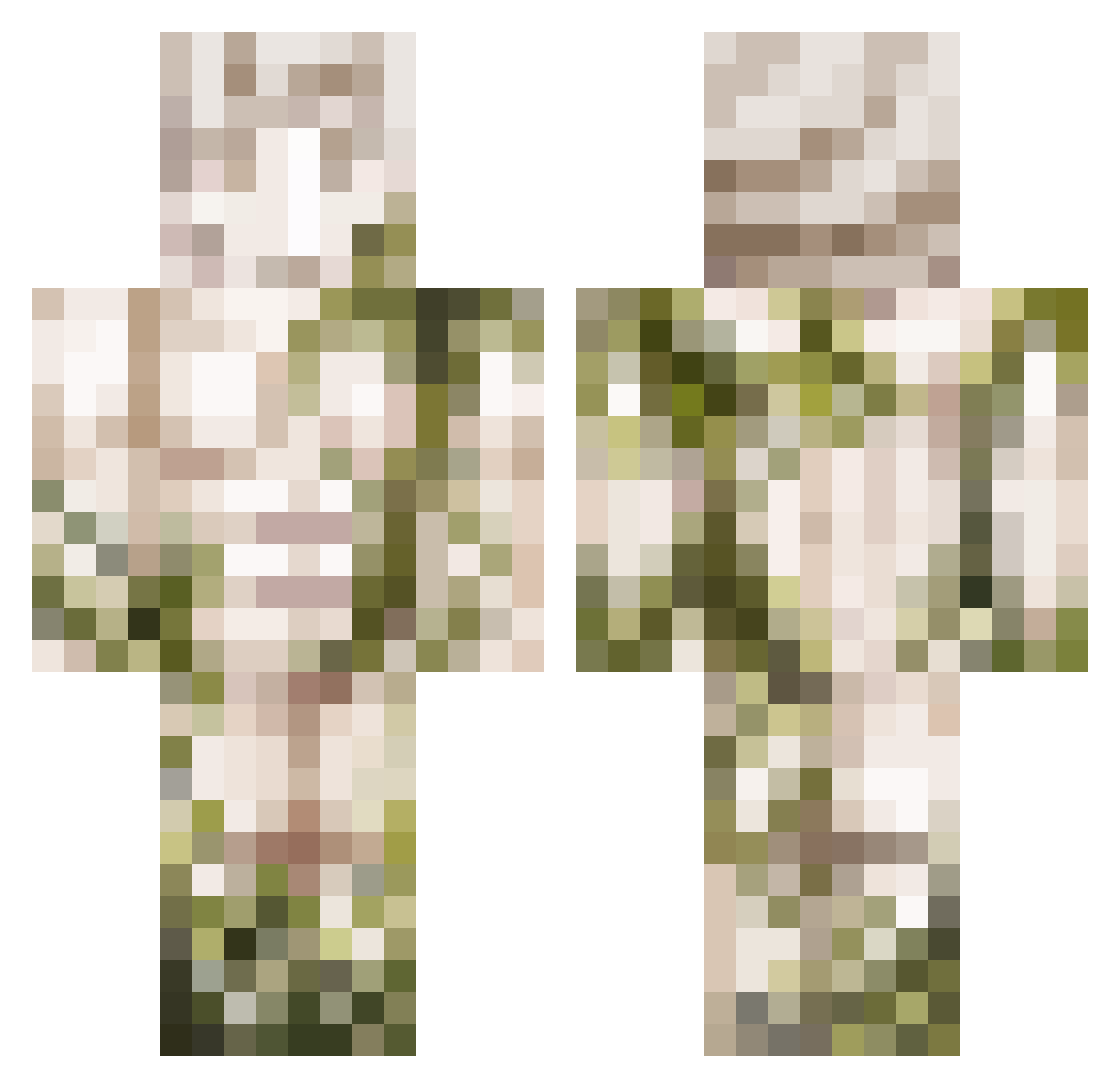 Oboros159 Minecraft skin, front and back view