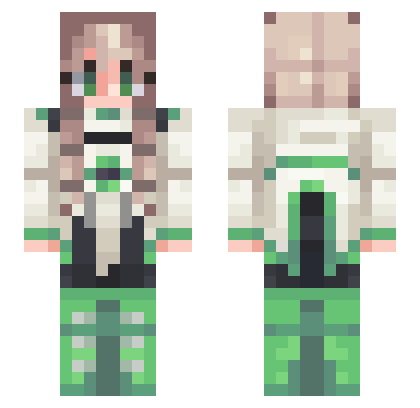 salience Minecraft skin, front and back view