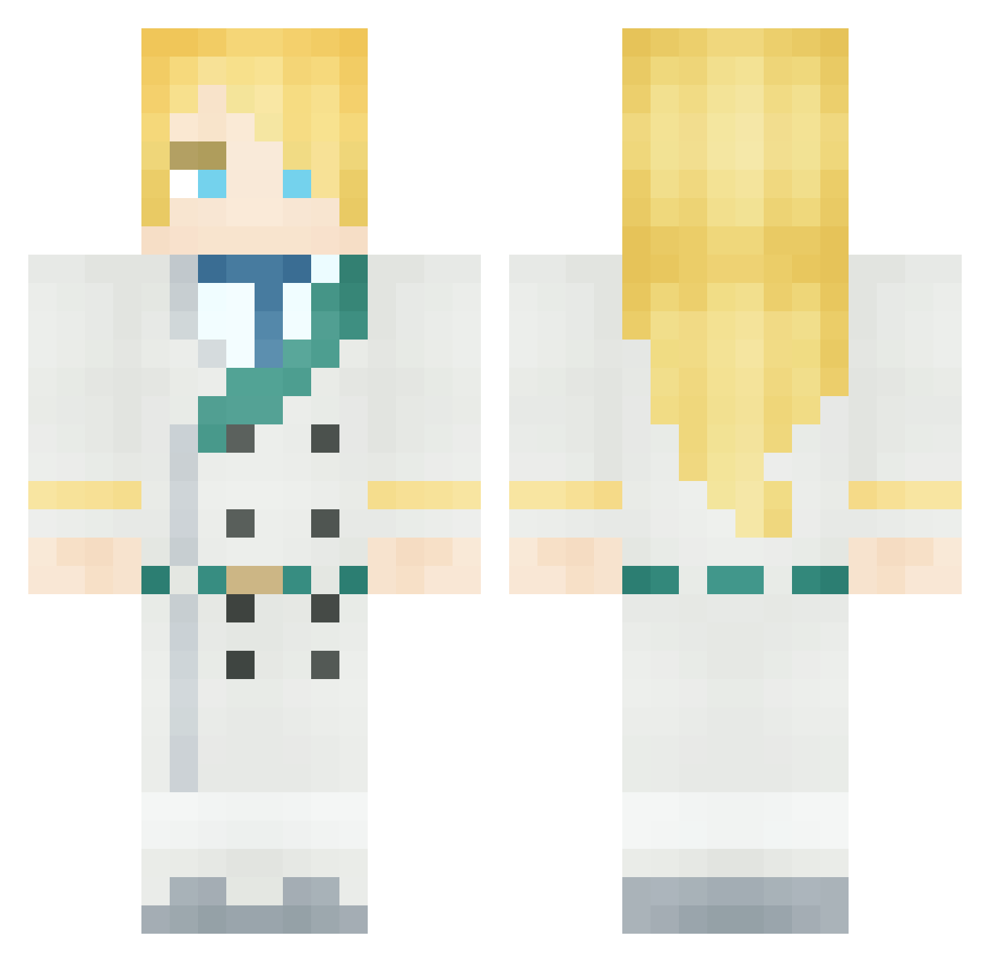 xxxReg Minecraft skin, front and back view