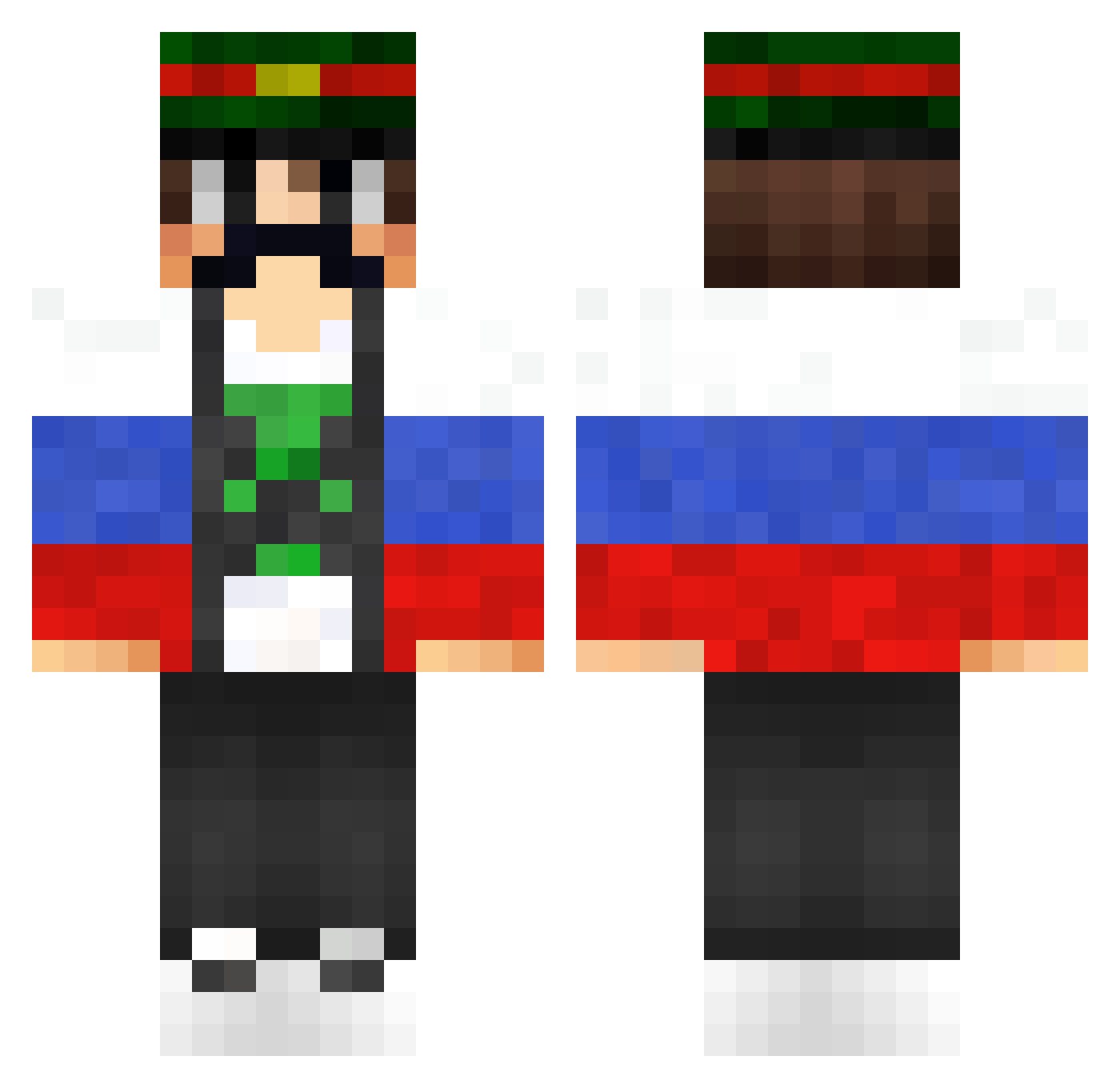 CorrectS Minecraft skin, front and back view