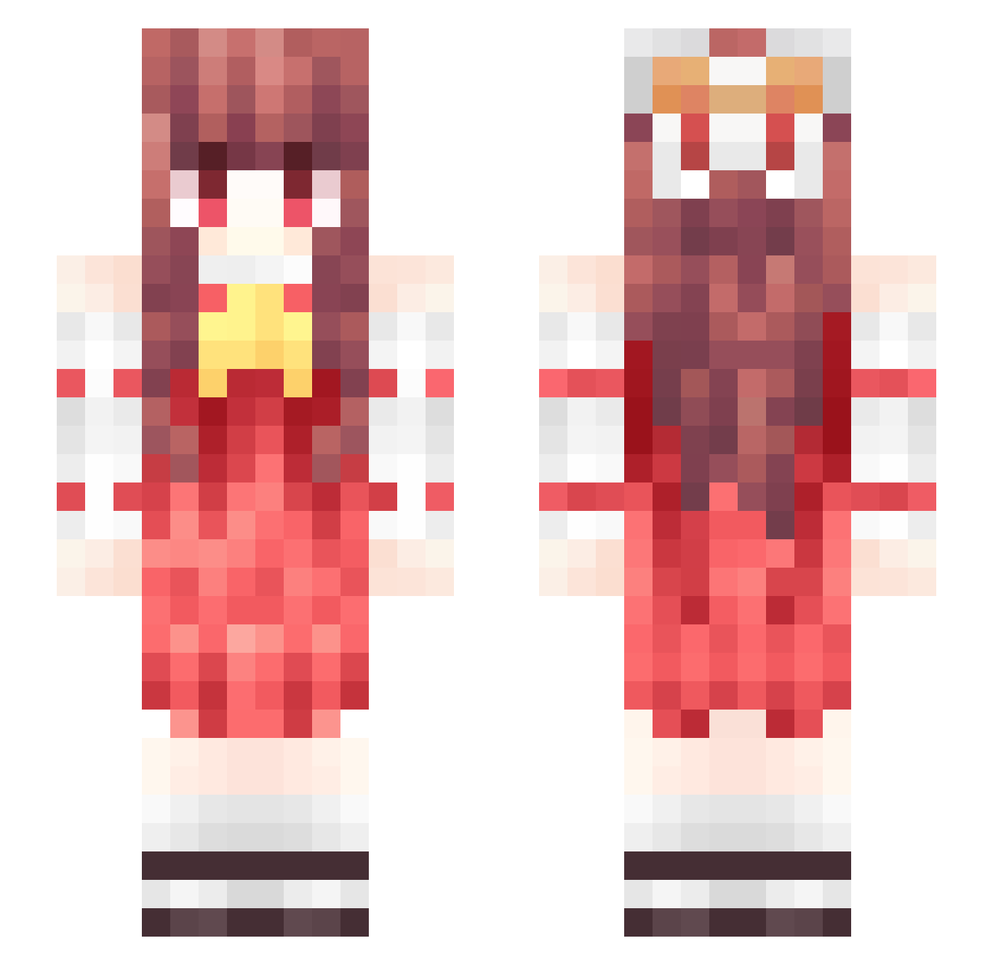 MTony Minecraft skin, front and back view