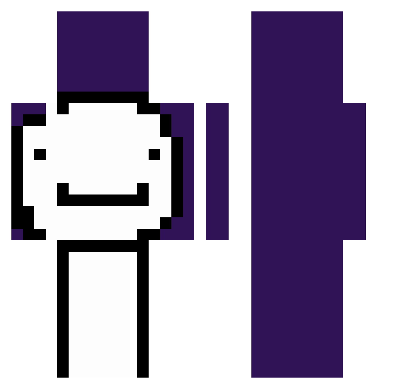 Smokr Minecraft skin, front and back view