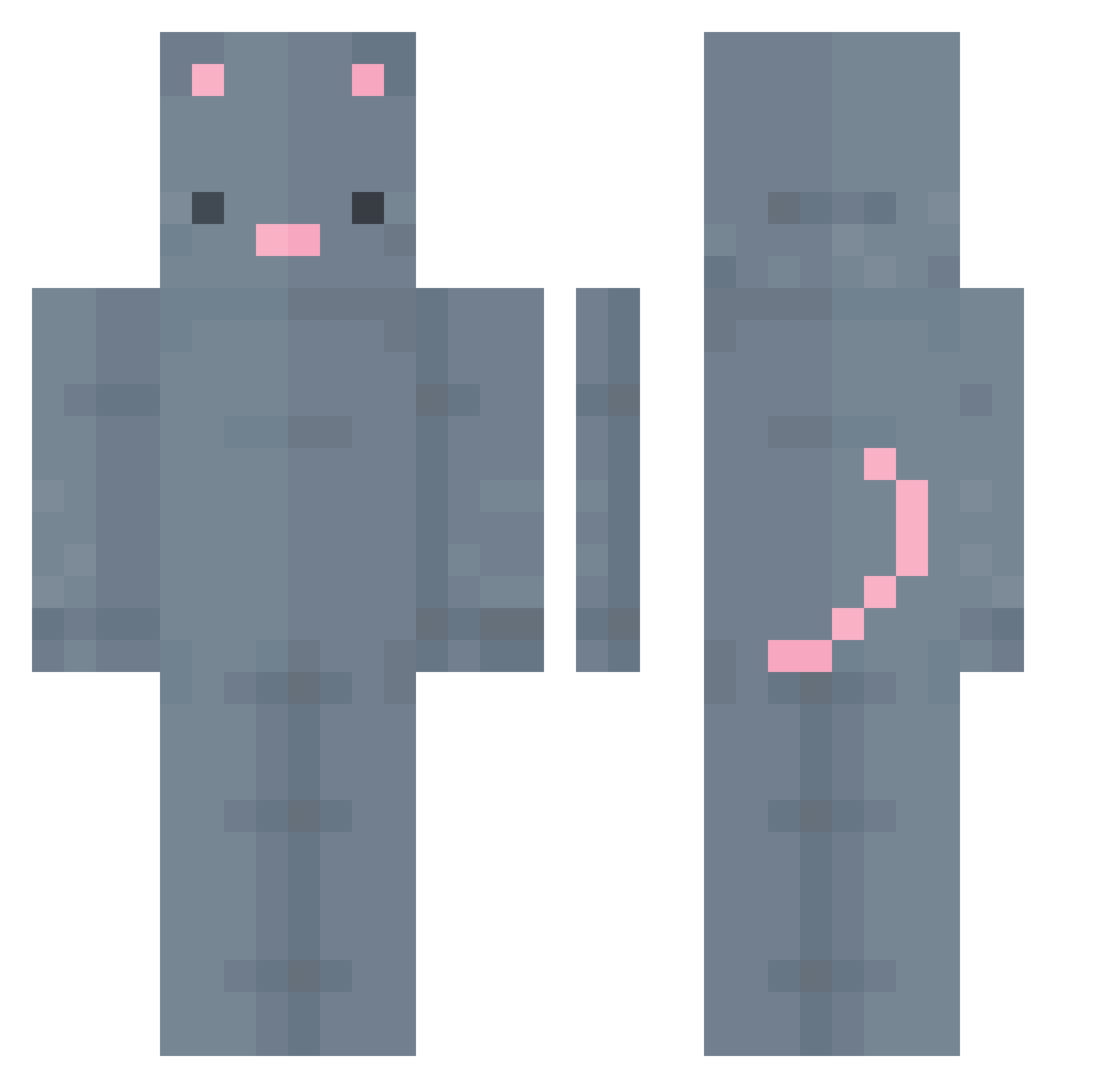K1laaaa Minecraft skin, front and back view