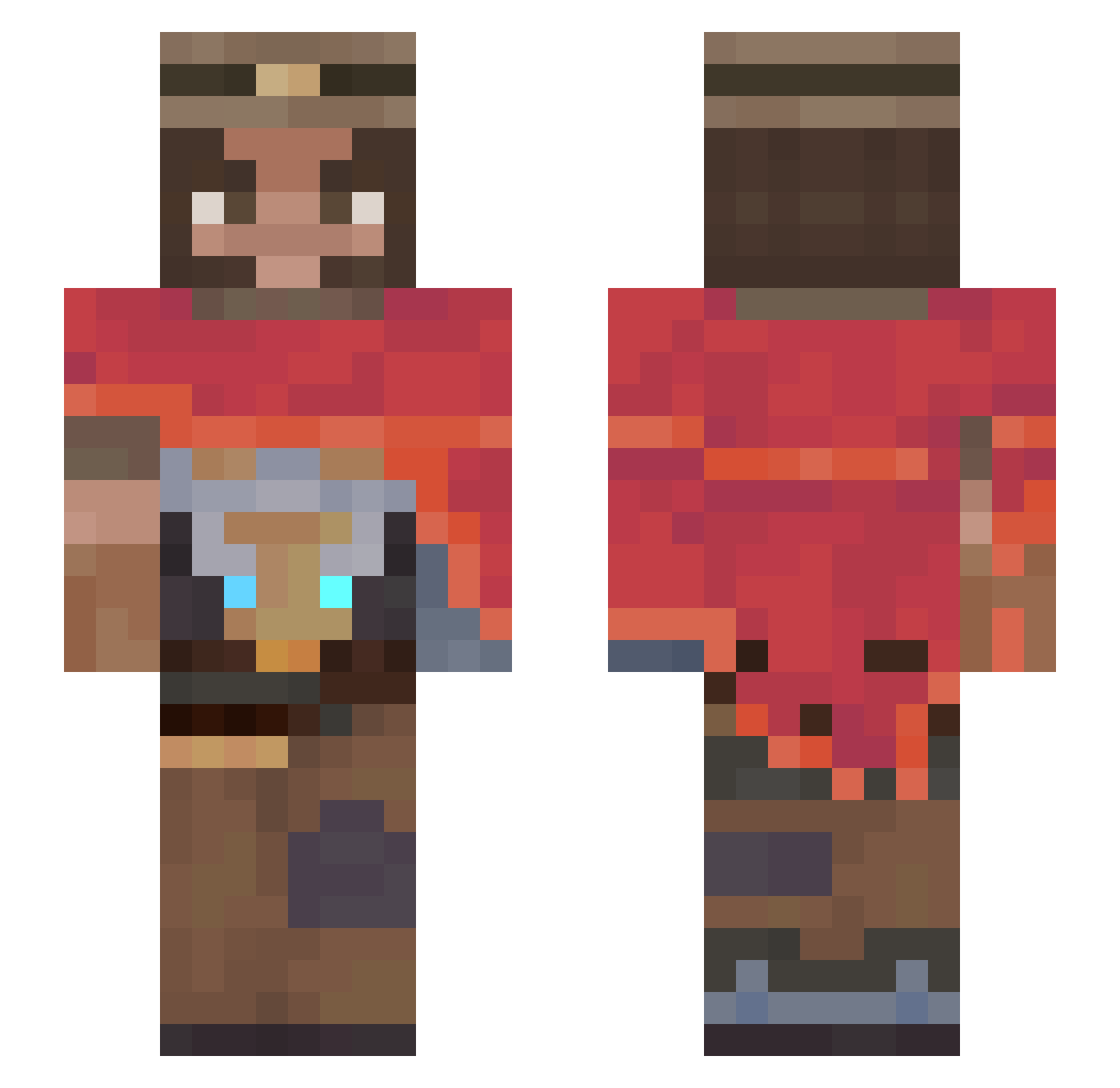 CinnamoLover Minecraft skin, front and back view