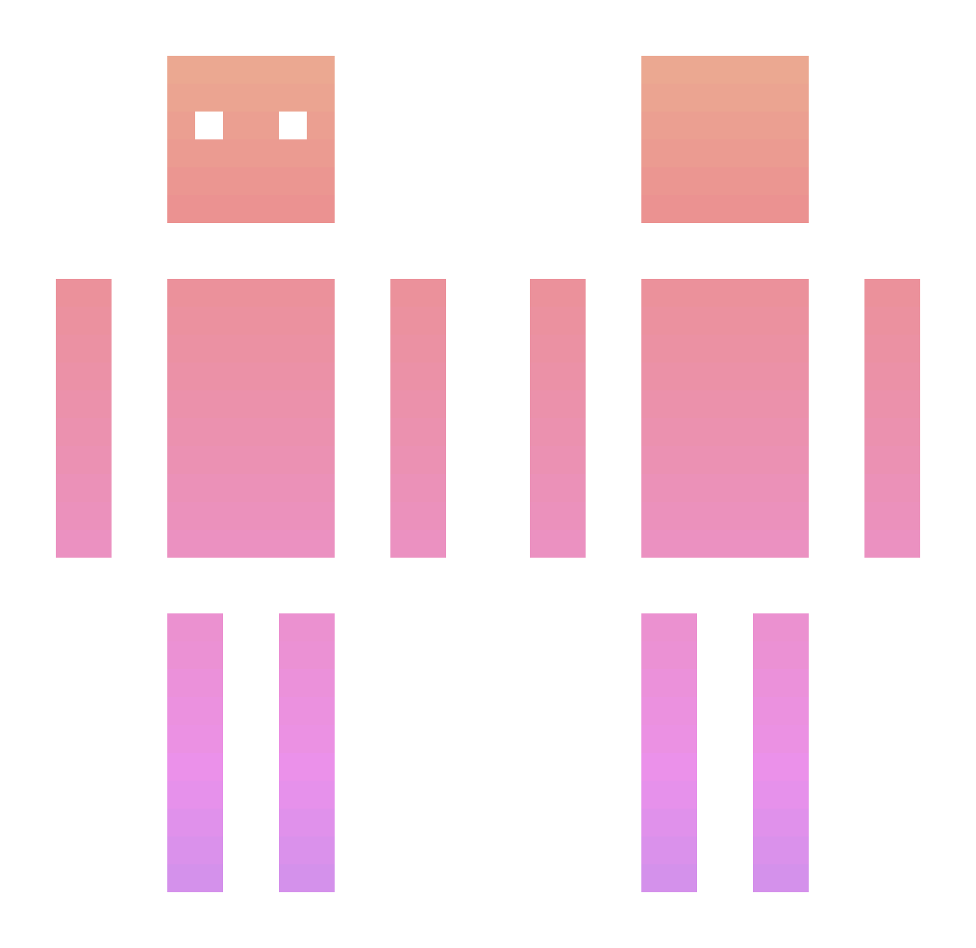 Roppom Minecraft skin, front and back view