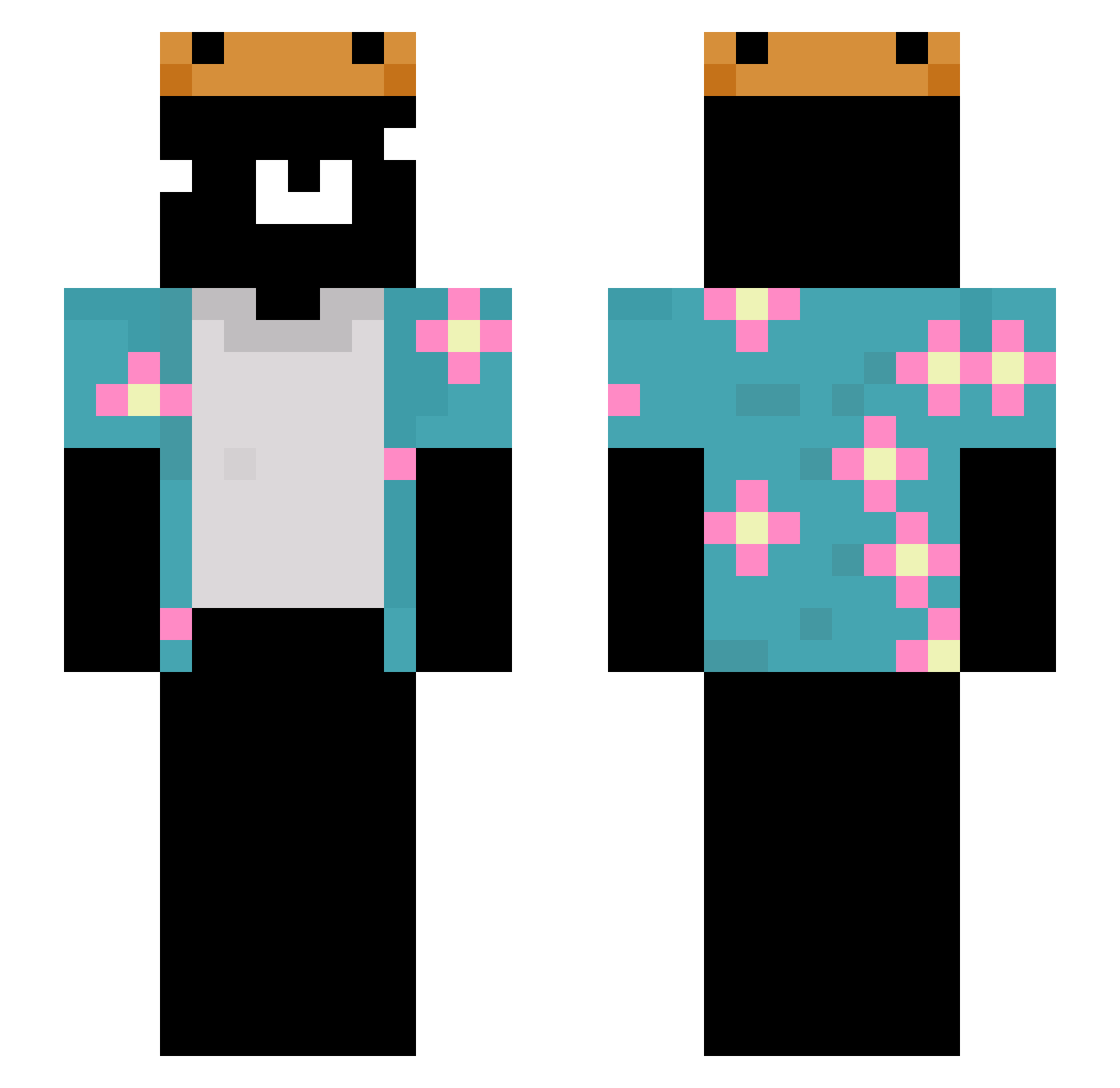 FlainggDog Minecraft skin, front and back view