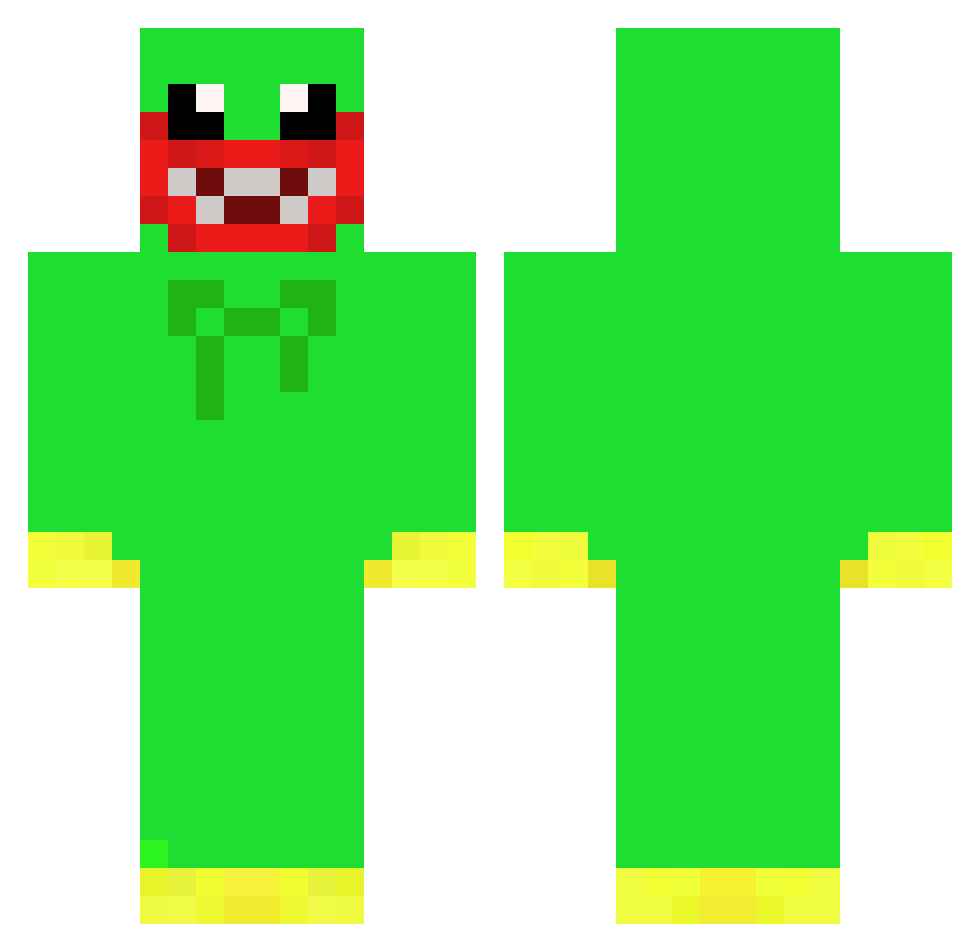 Bartelot Minecraft skin, front and back view