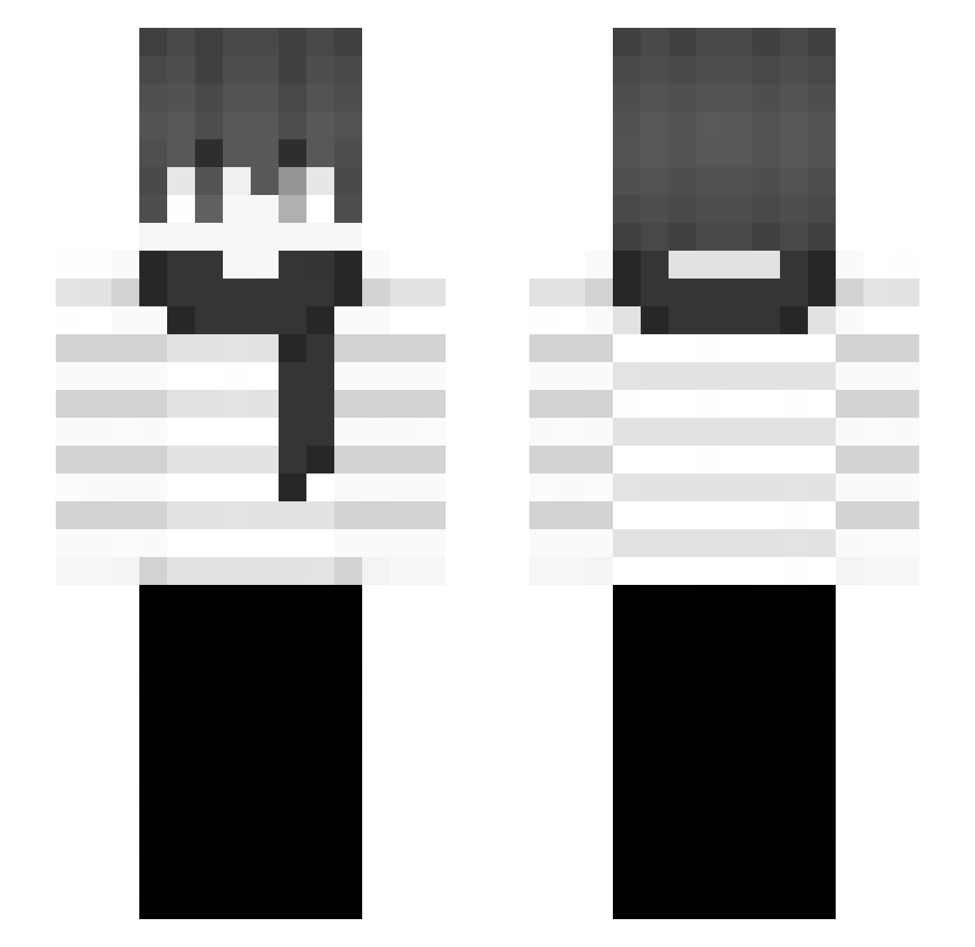 SimplyDelusional Minecraft skin, front and back view