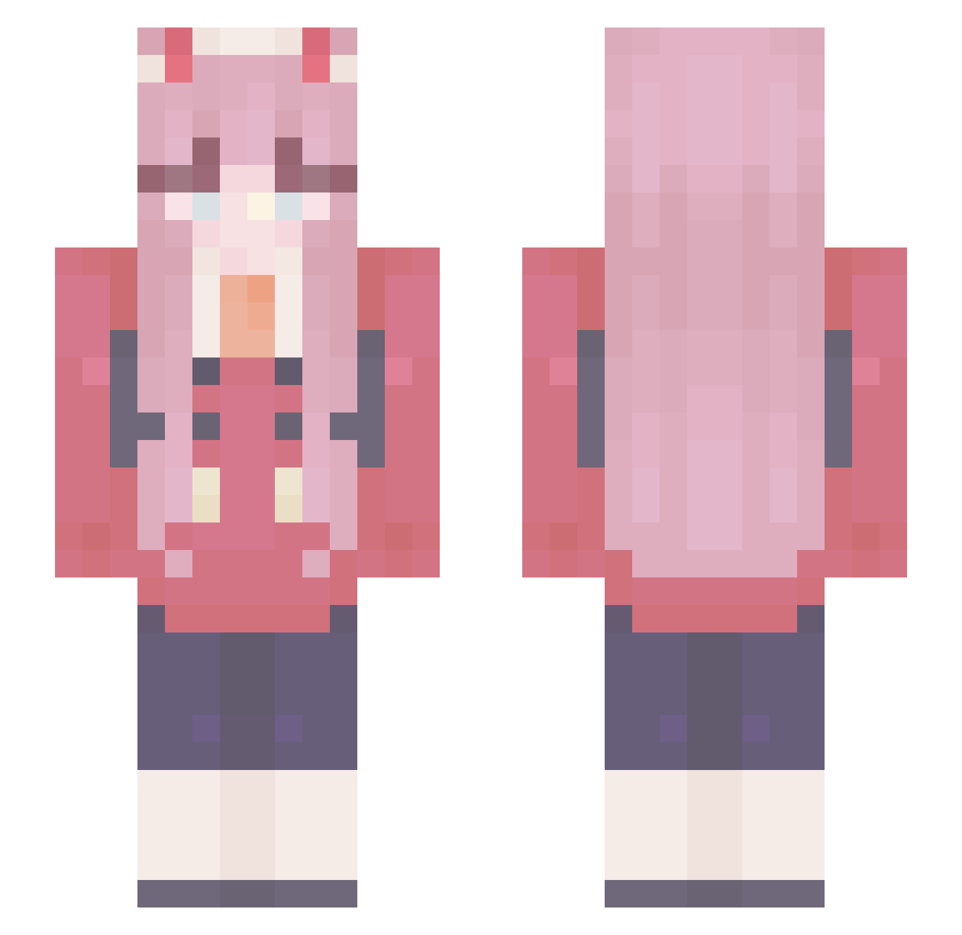 XxSatsurikuxX Minecraft skin, front and back view