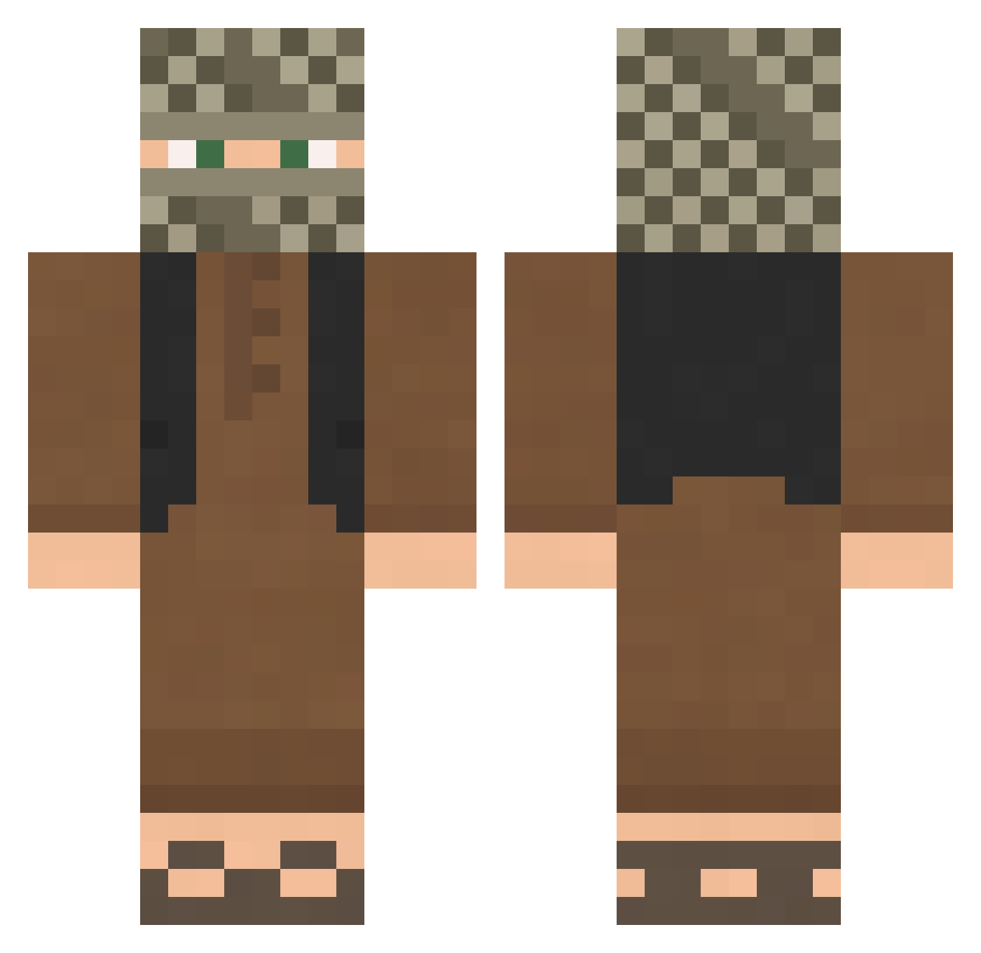 Jumbo47 Minecraft skin, front and back view