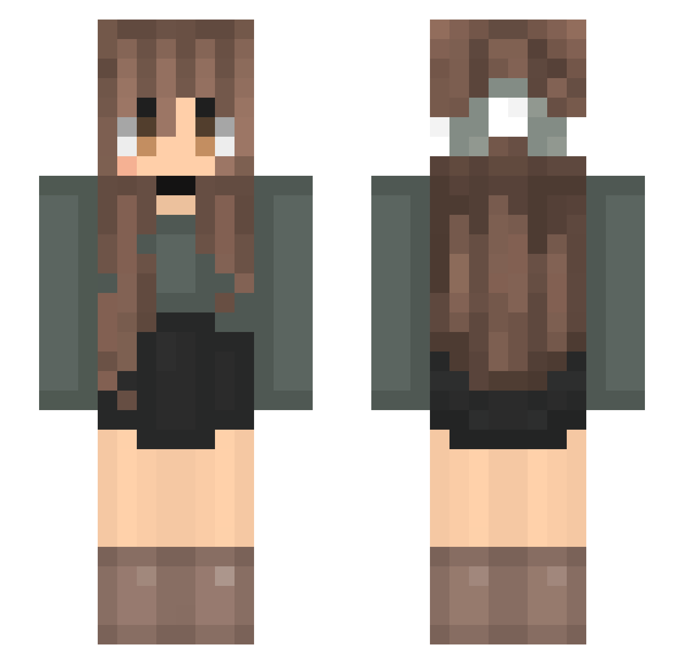 Zelche Minecraft skin, front and back view