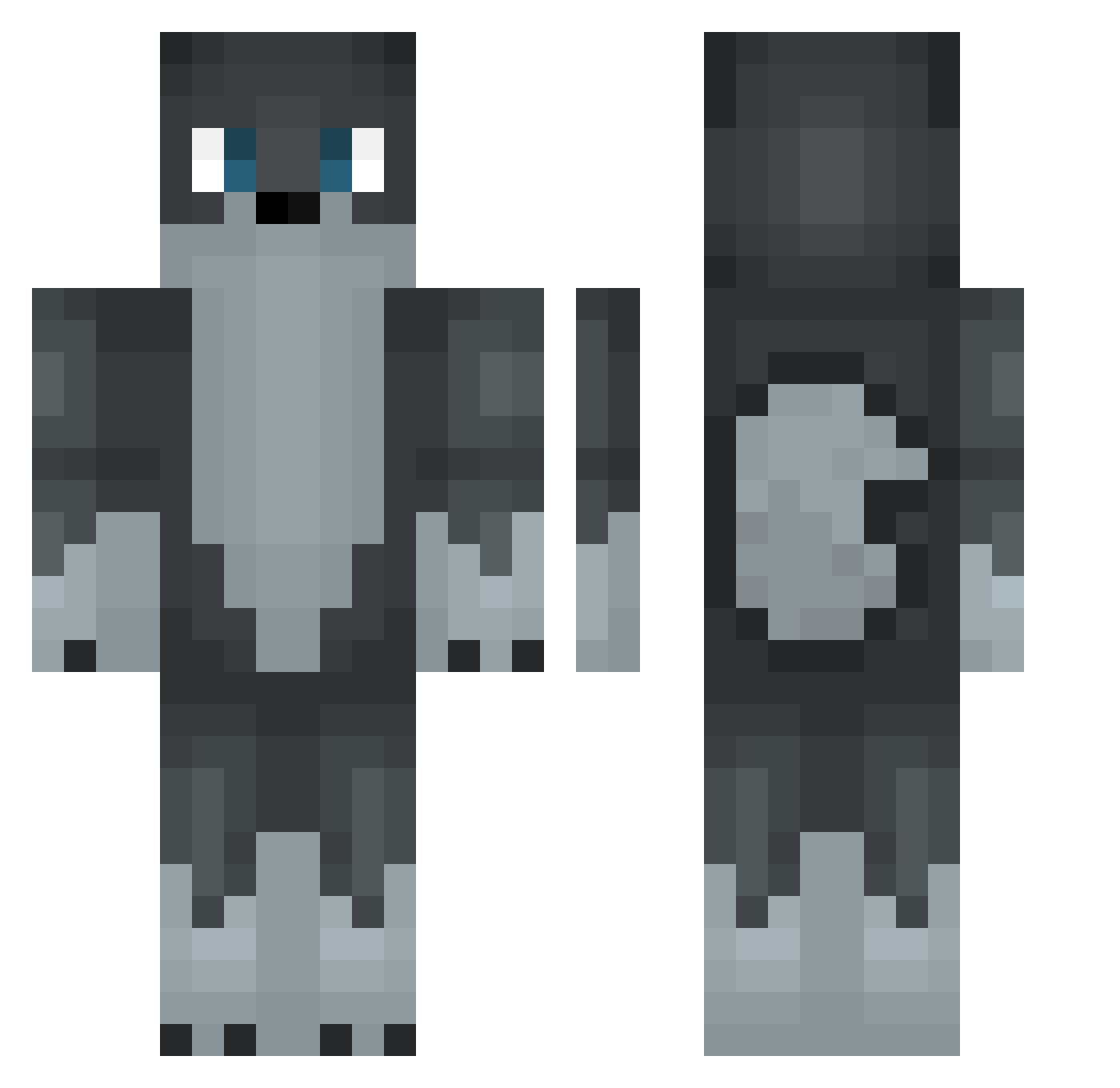 tppd Minecraft skin, front and back view