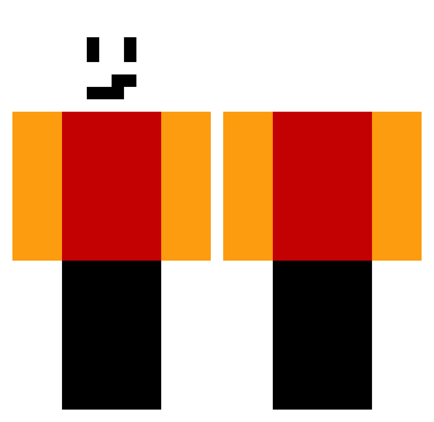 Wujek921 Minecraft skin, front and back view