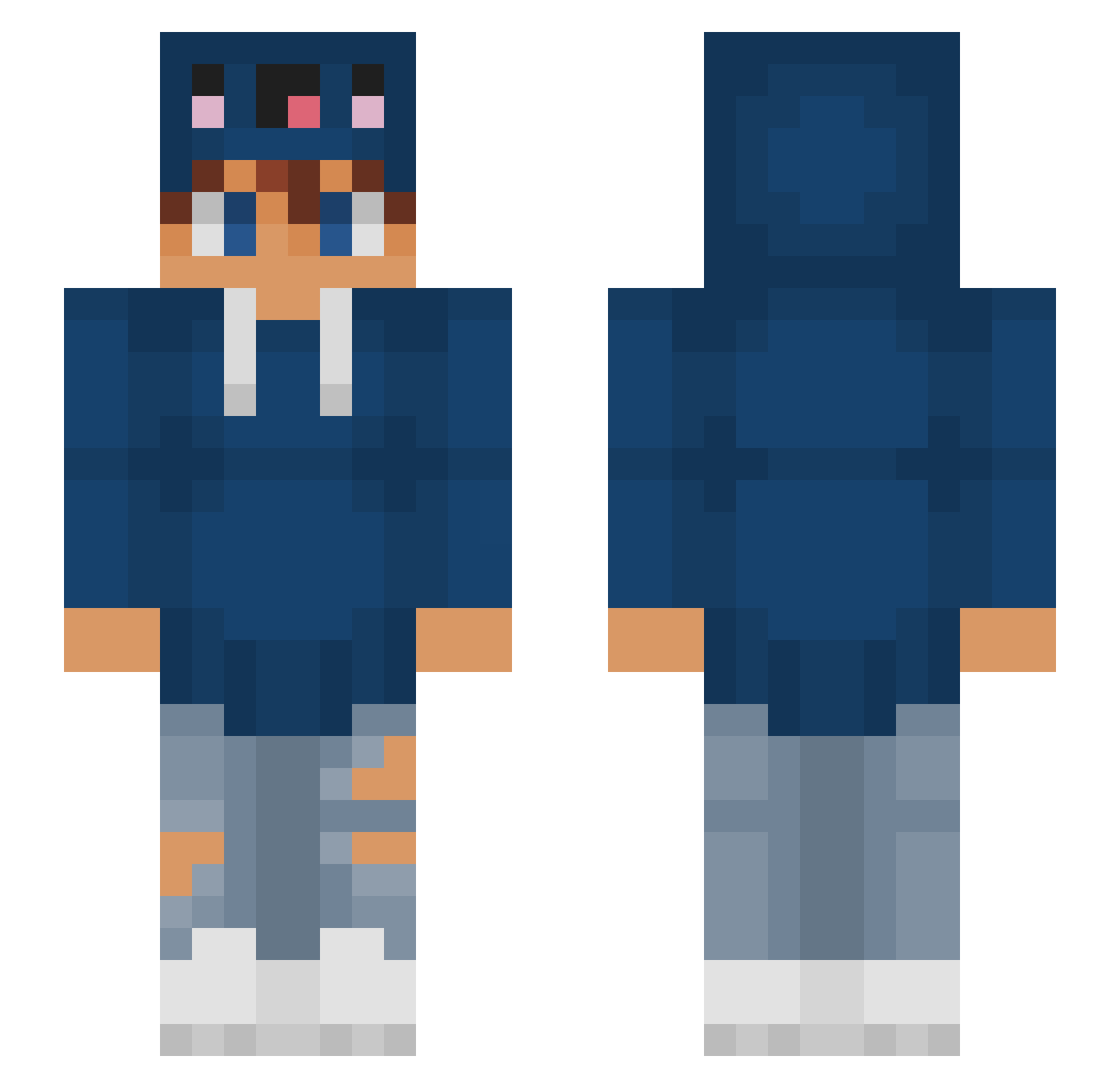 Zoomeeeee Minecraft skin, front and back view