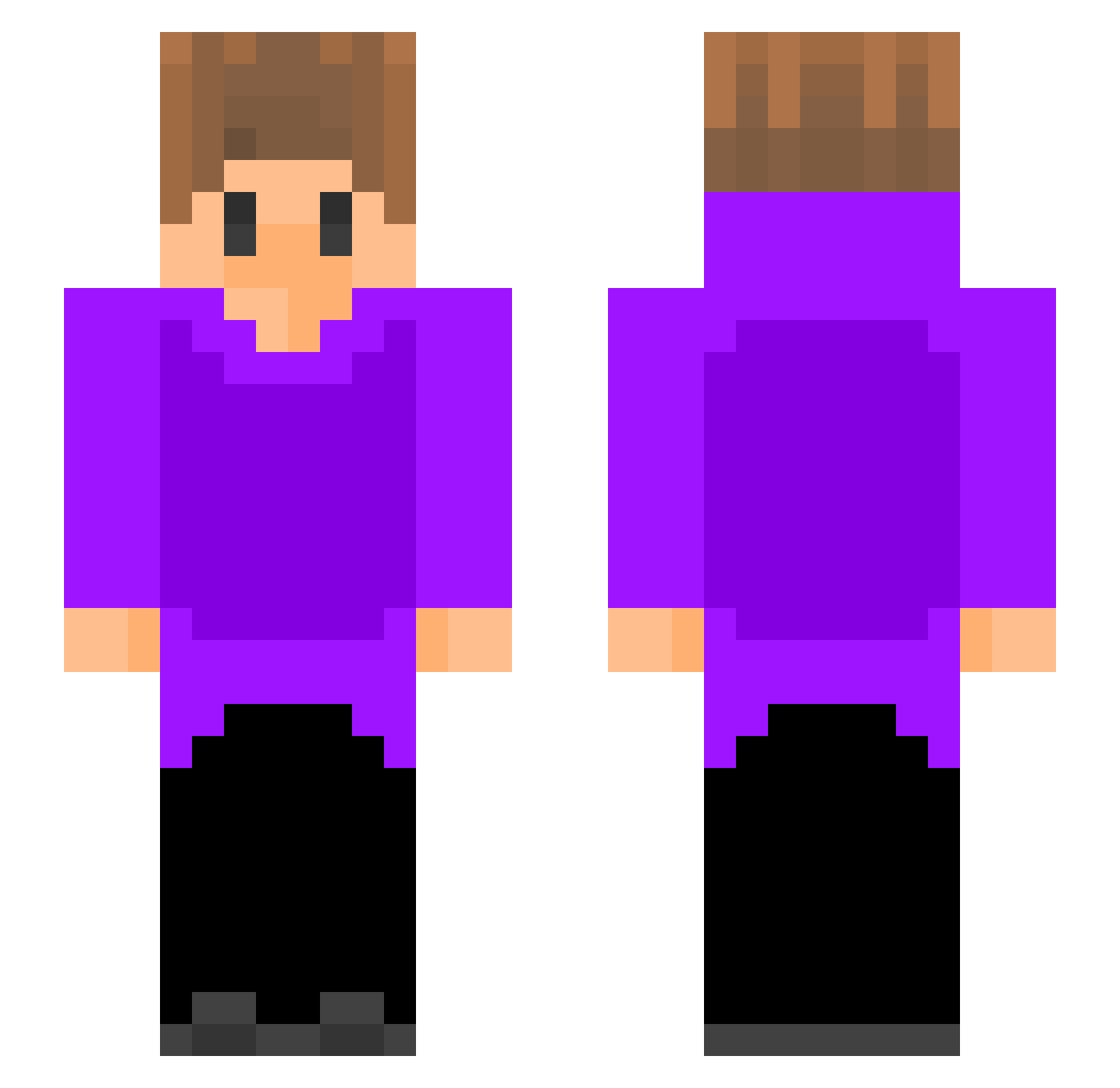 Relowed Minecraft skin, front and back view