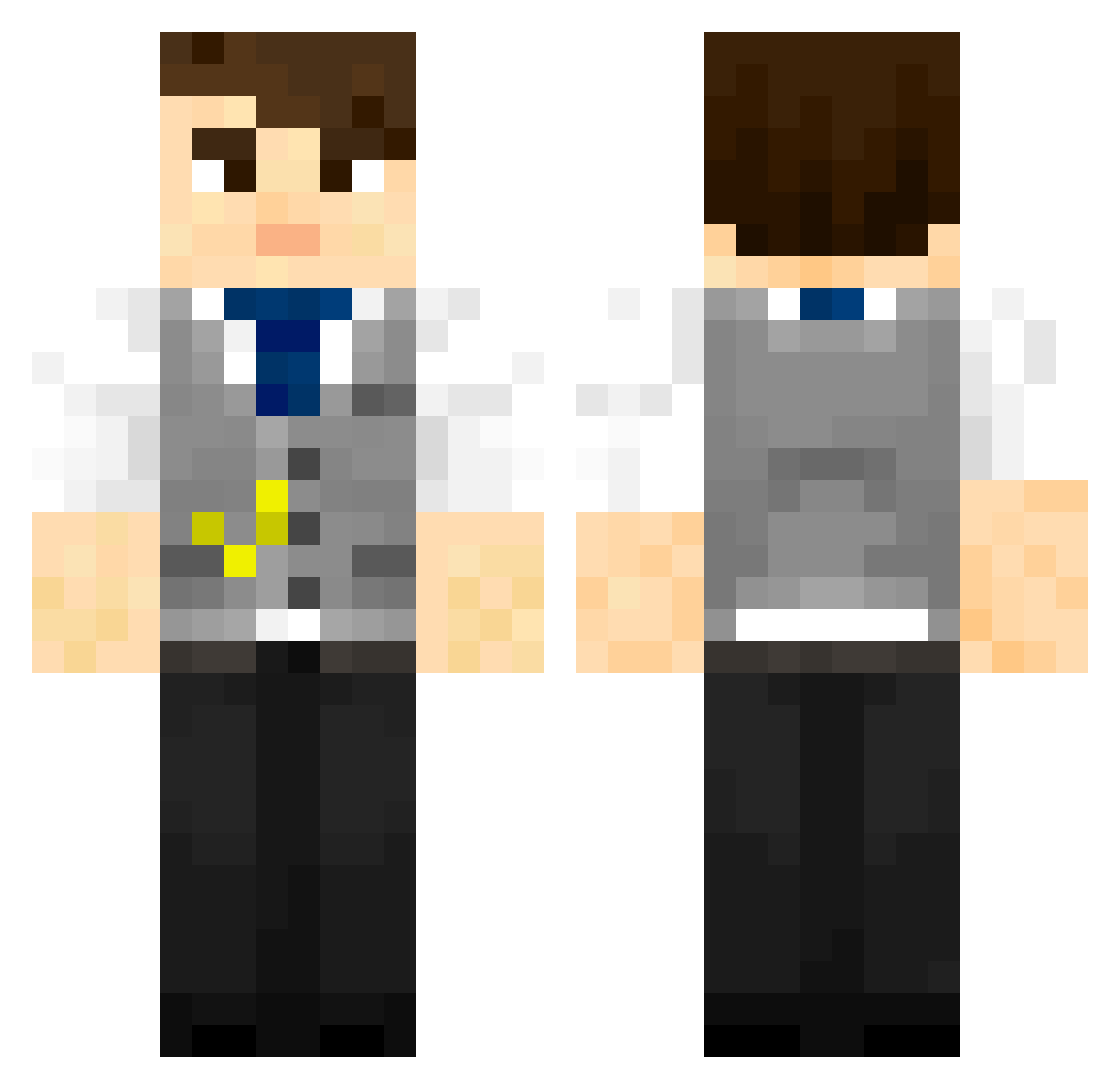 UltimateWazzer Minecraft skin, front and back view