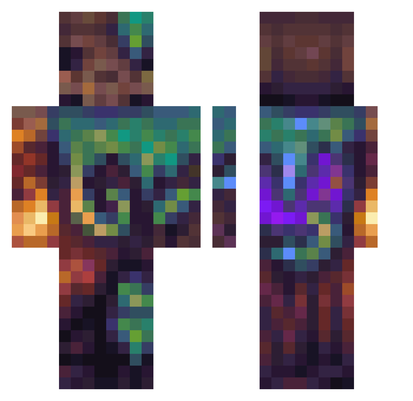 Vitron221 Minecraft skin, front and back view
