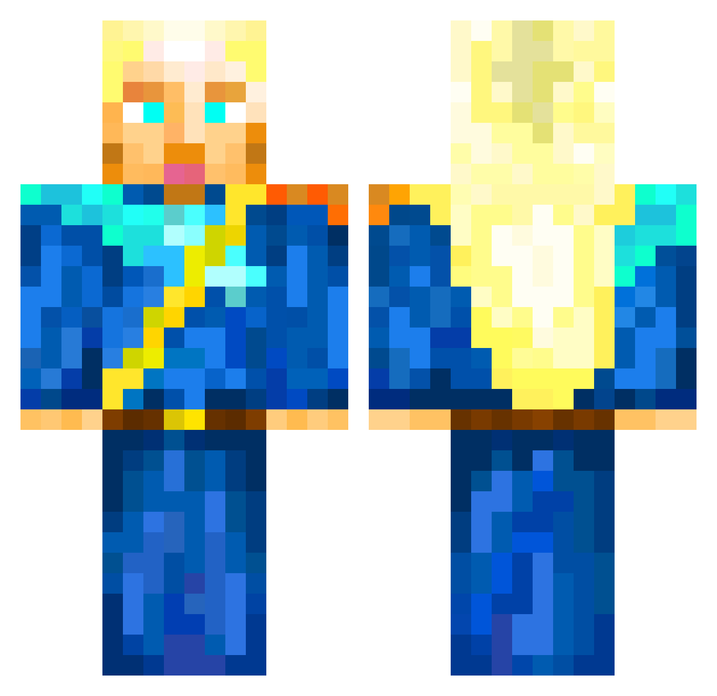 tys0ns Minecraft skin, front and back view