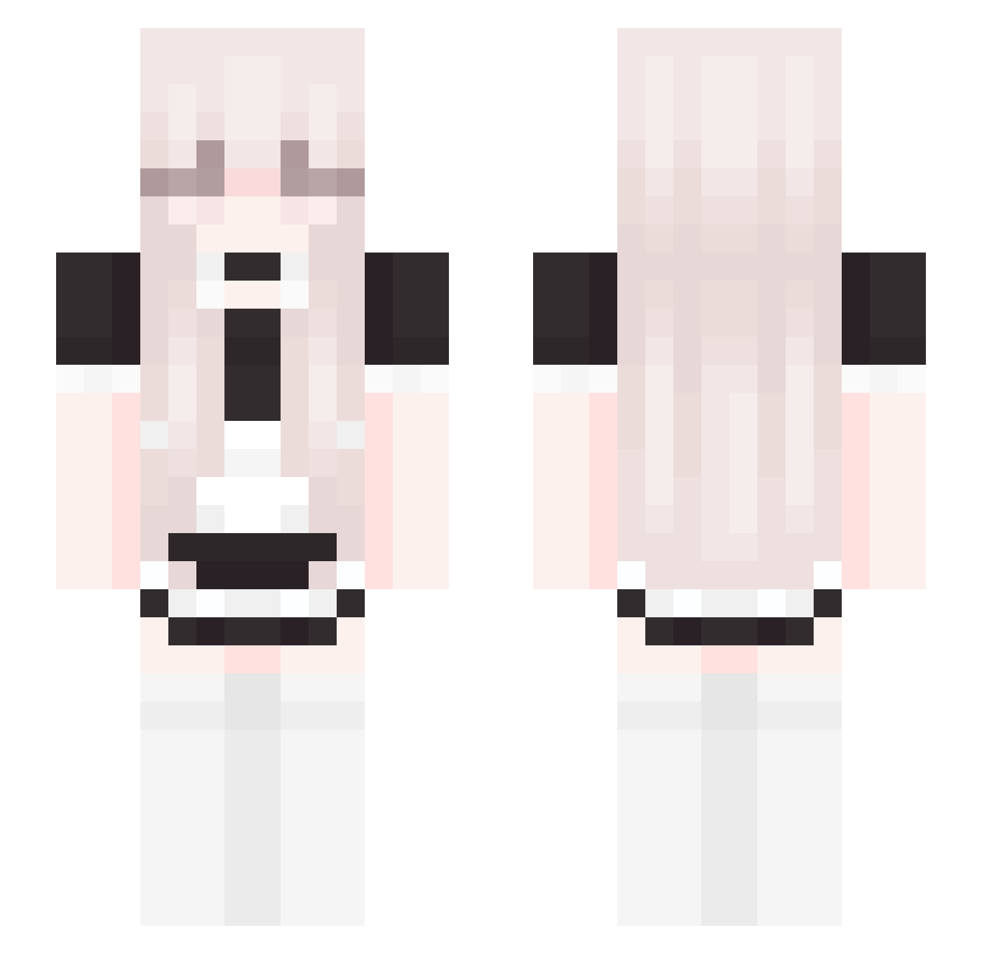 UnExternal Minecraft skin, front and back view
