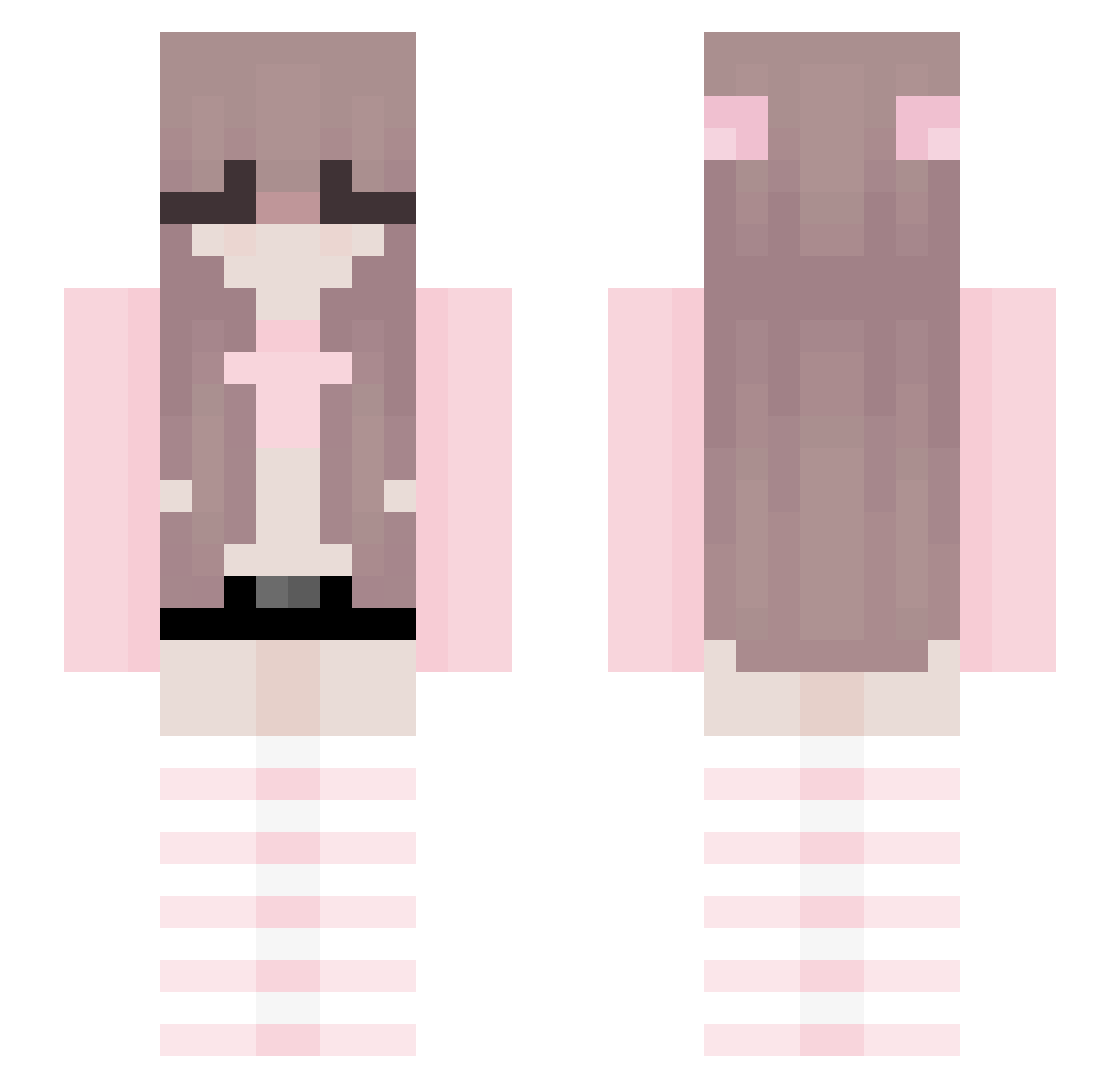 sxrella Minecraft skin, front and back view