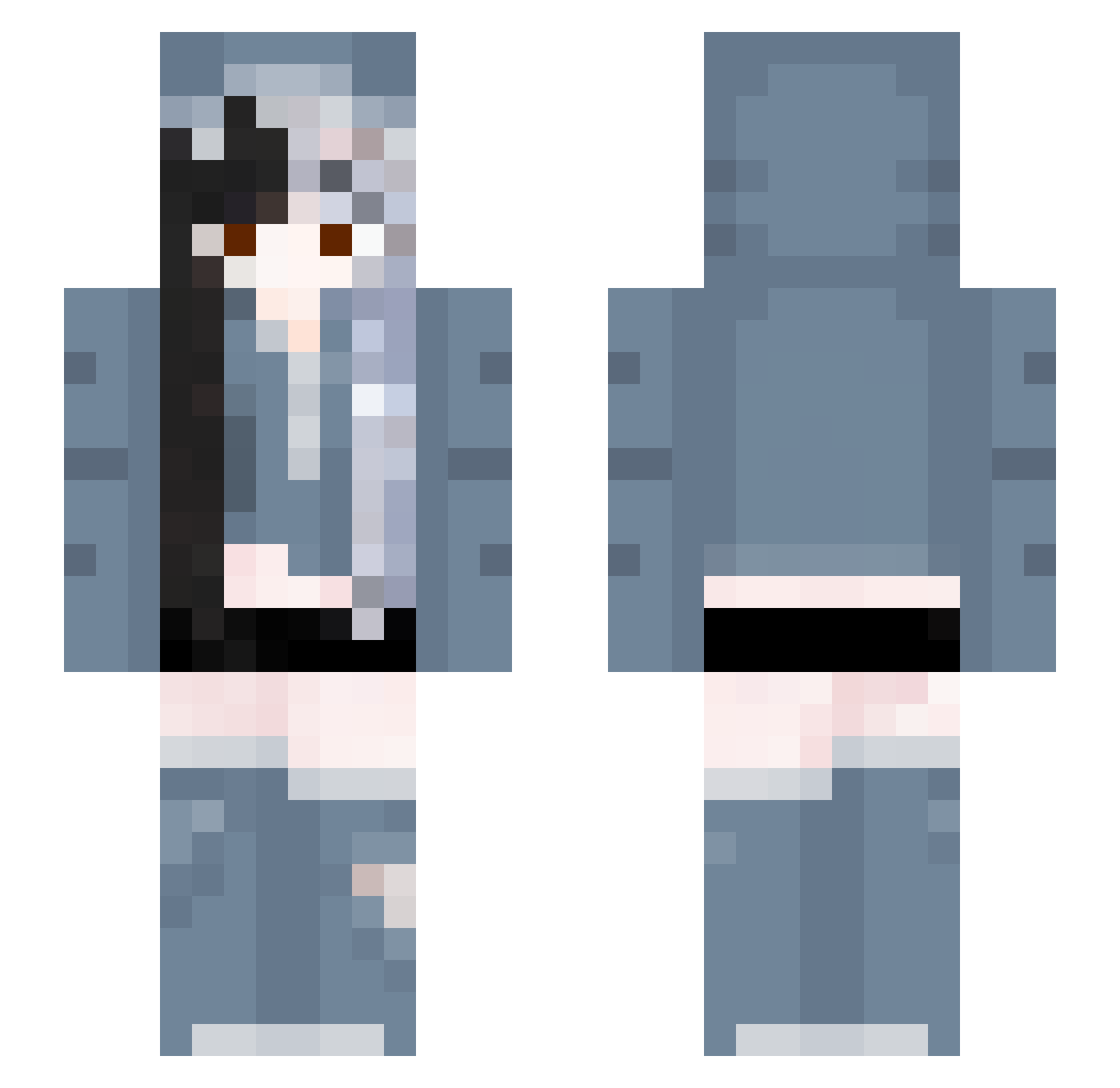 Tylers_Not_Here Minecraft skin, front and back view