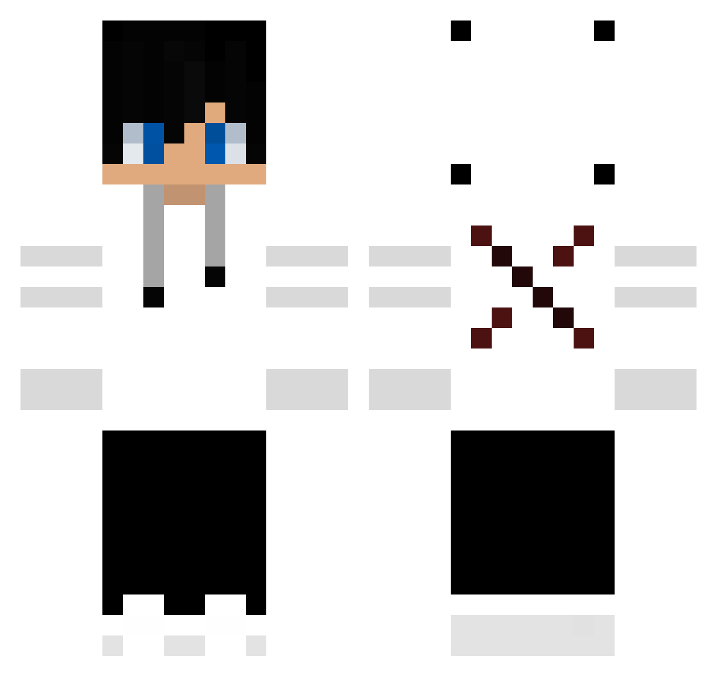 Saski_YT Minecraft skin, front and back view