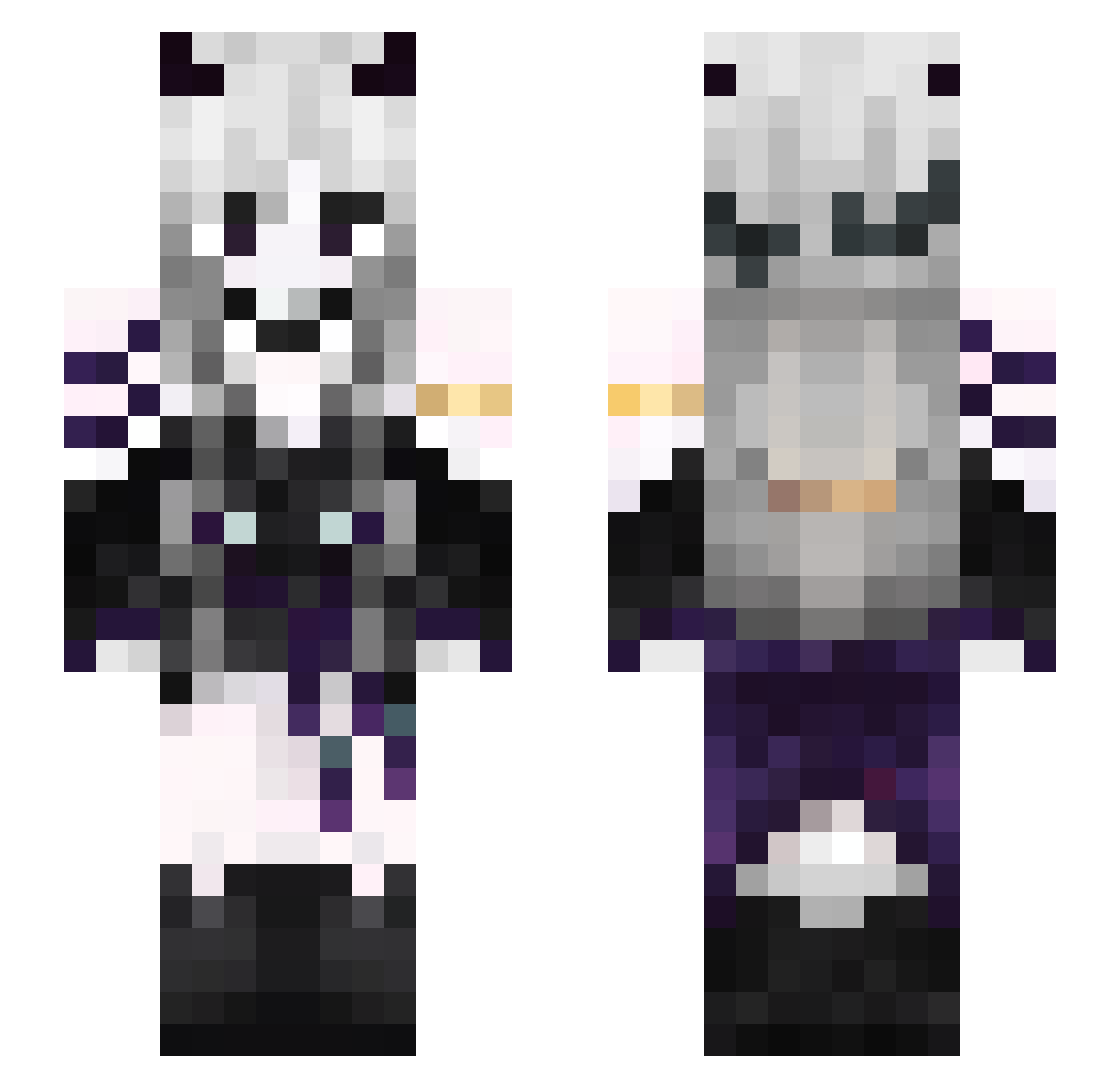 EndToMe Minecraft skin, front and back view