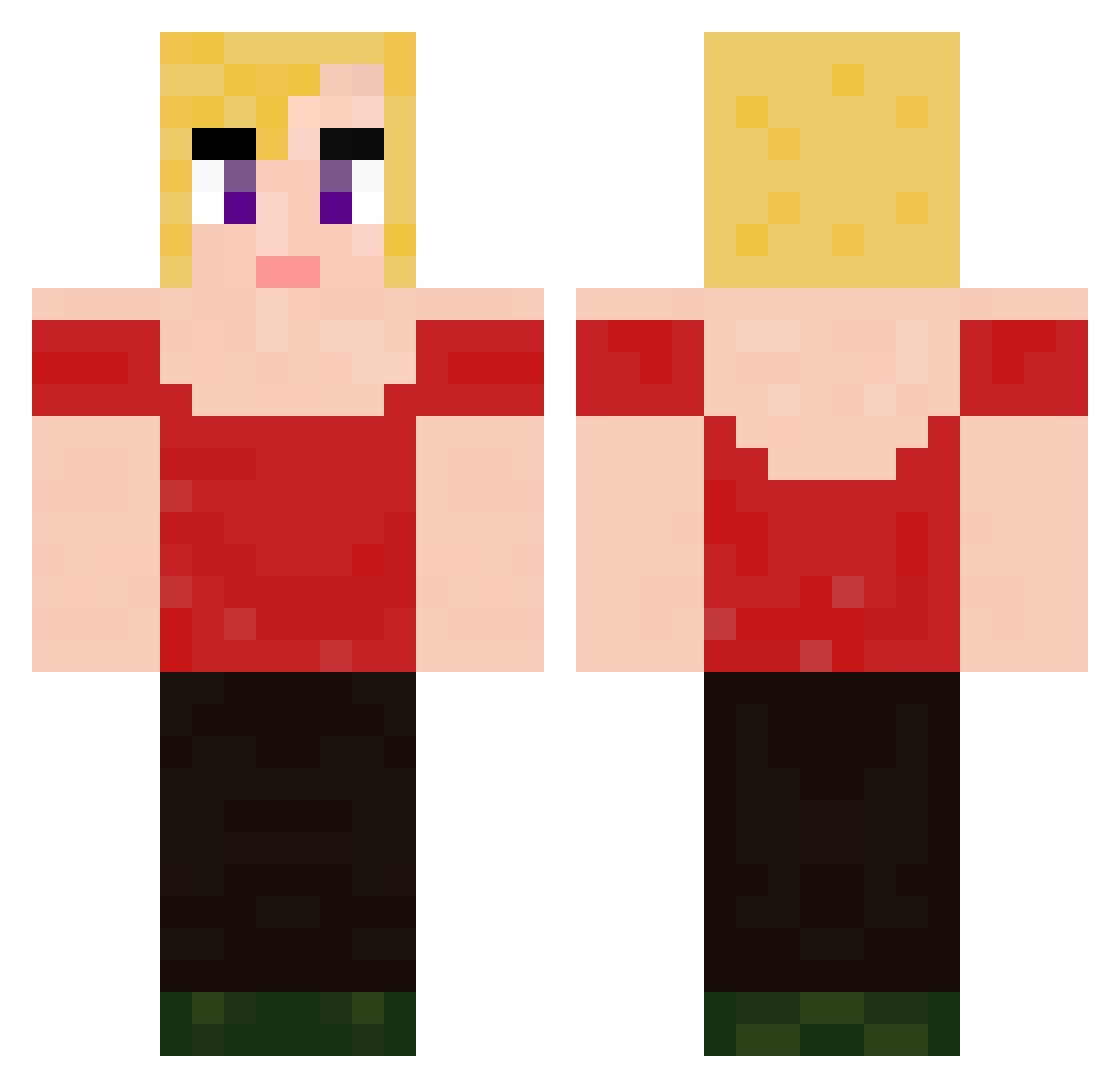 Sunseeker Minecraft skin, front and back view