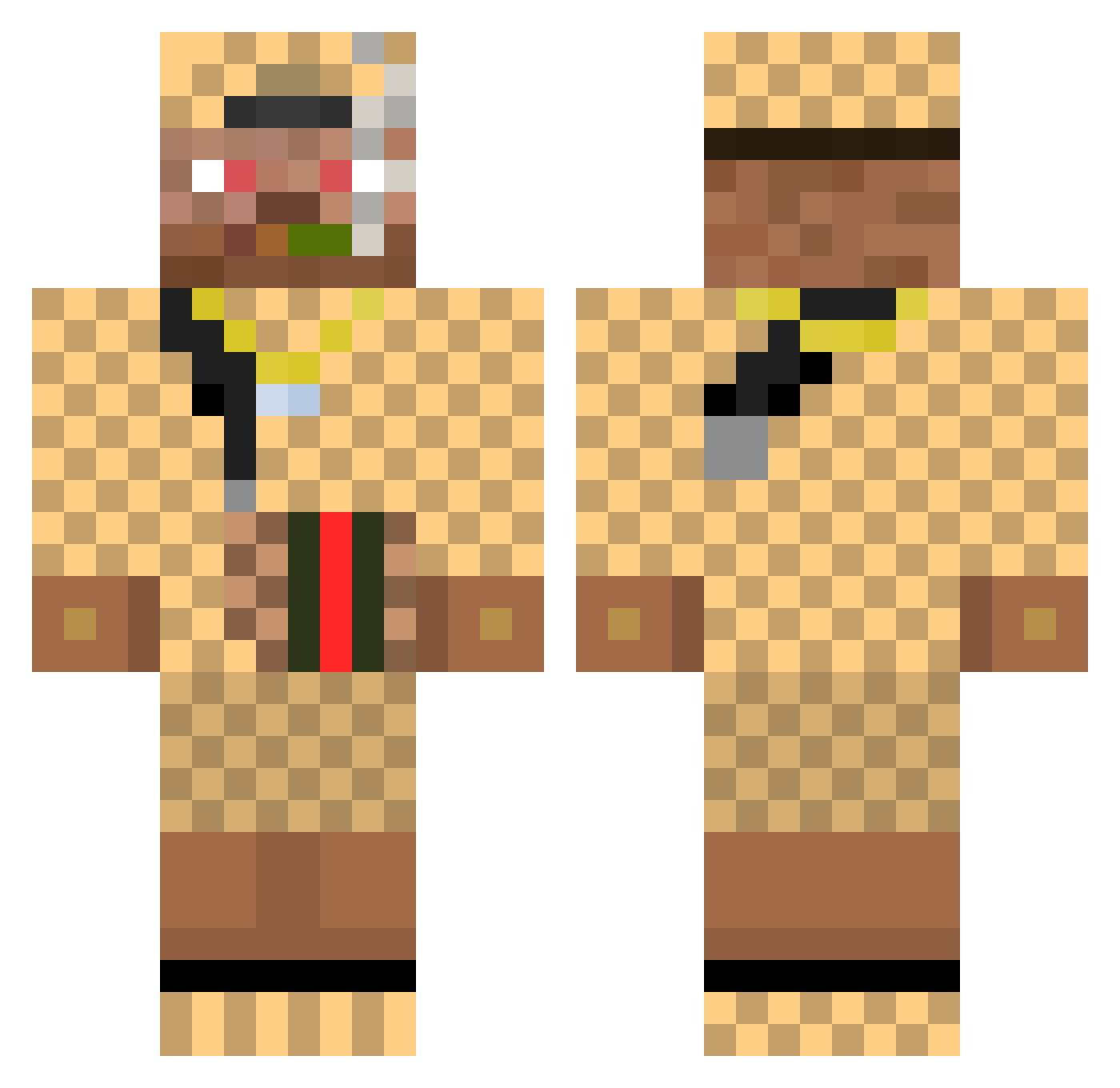 Sartoriuss9 Minecraft skin, front and back view