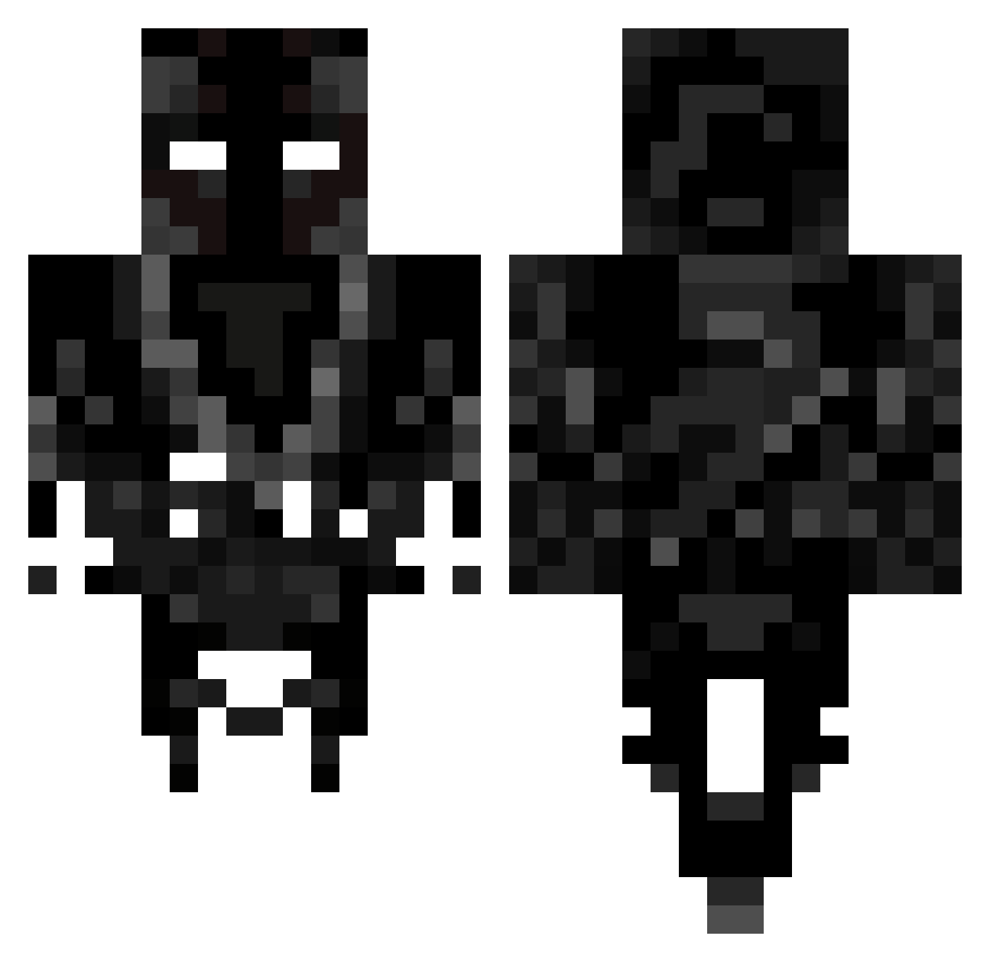 Xobcultus Minecraft skin, front and back view
