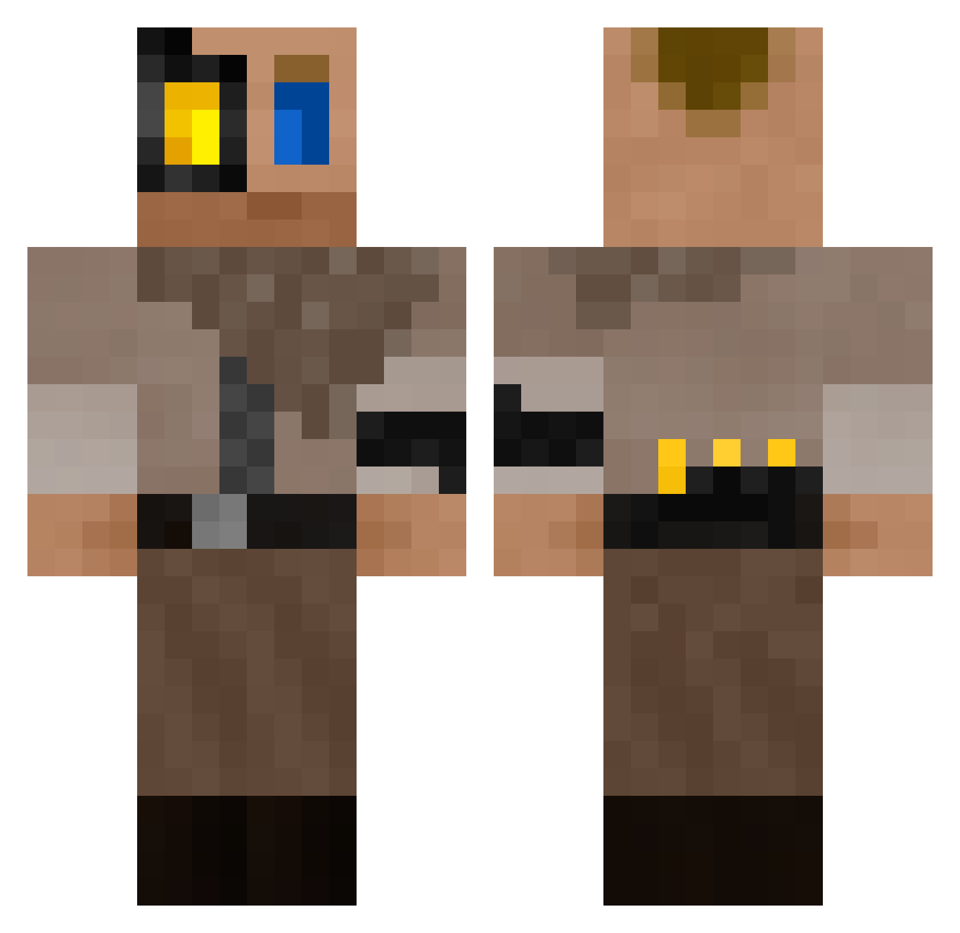 Krystu22 Minecraft skin, front and back view