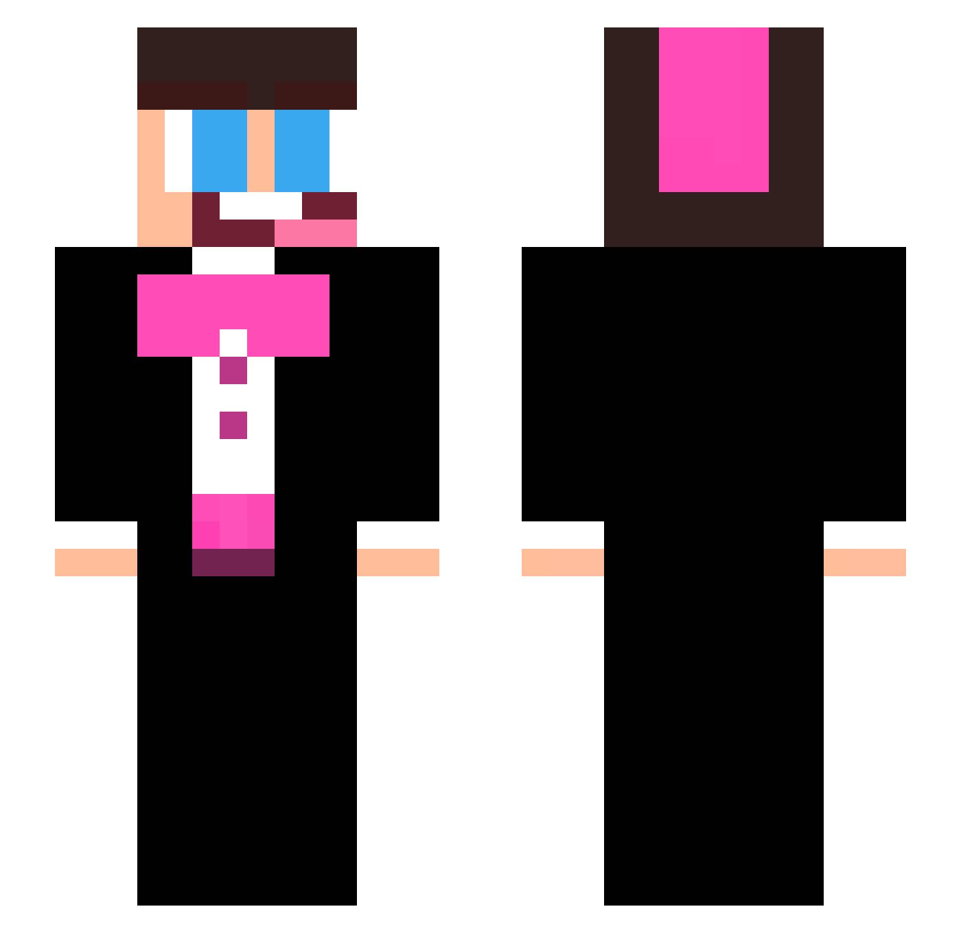 TinyVictor Minecraft skin, front and back view