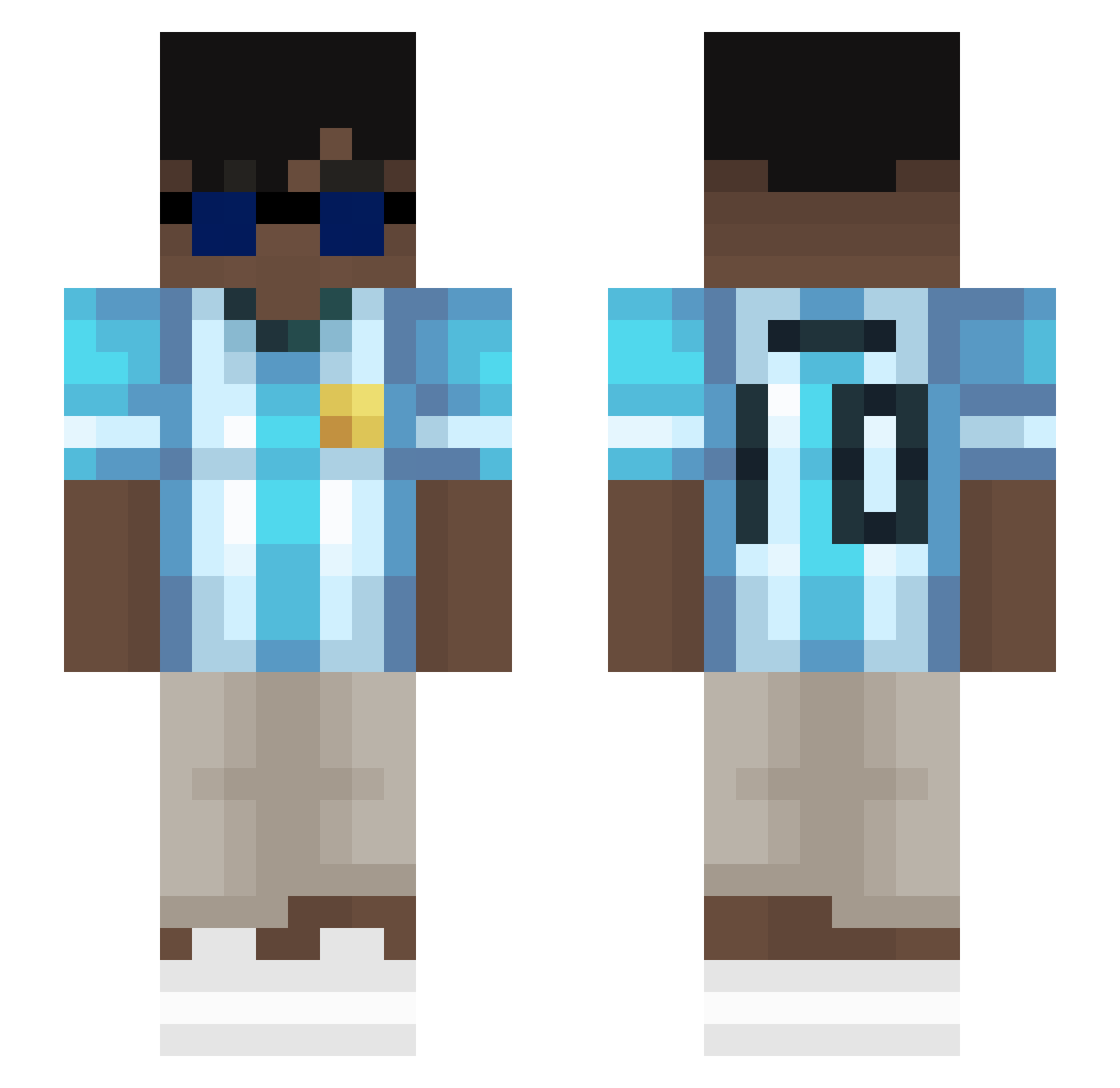 n3gr1t002 Minecraft skin, front and back view