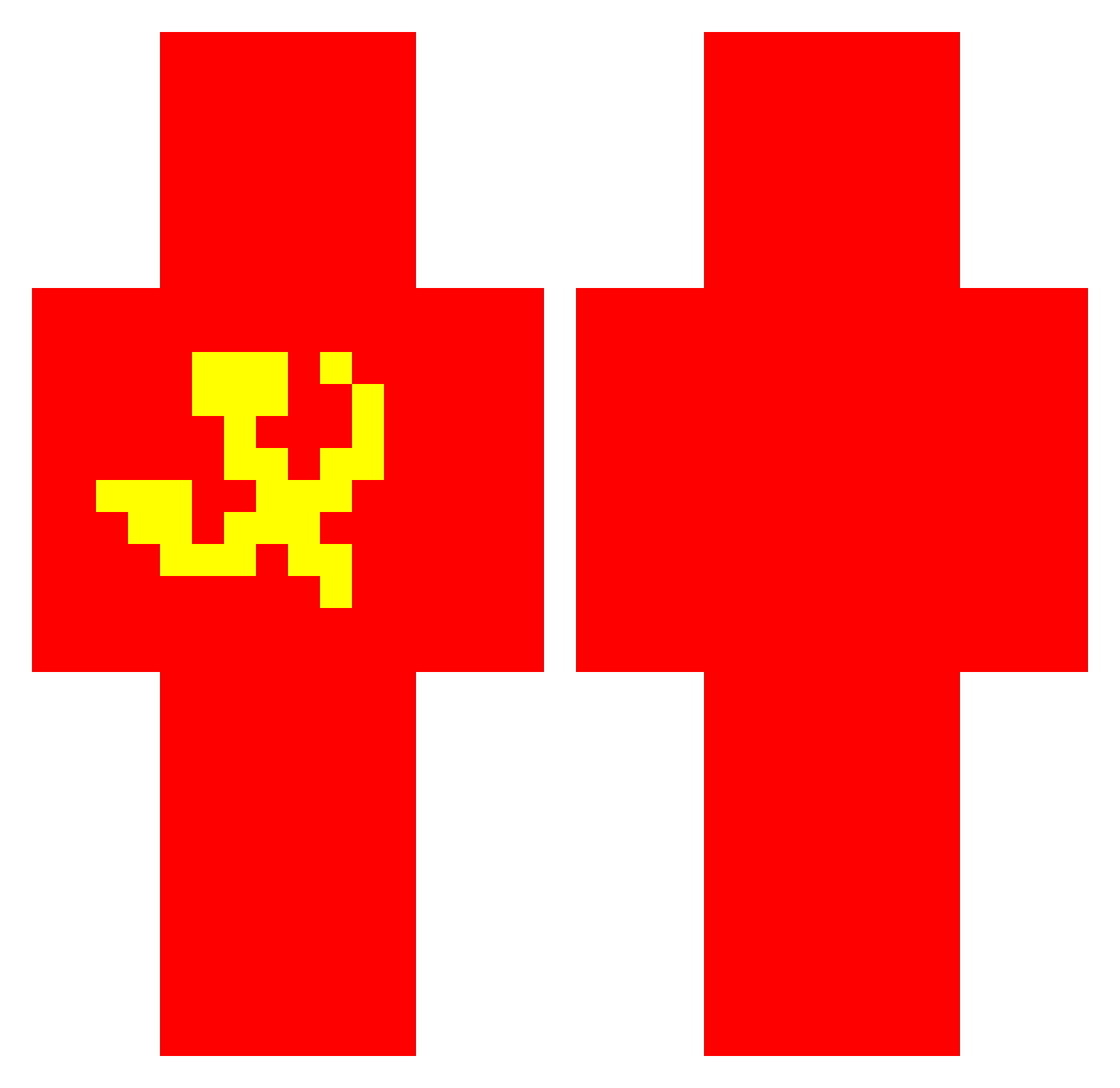 Atomic_Albanian Minecraft skin, front and back view