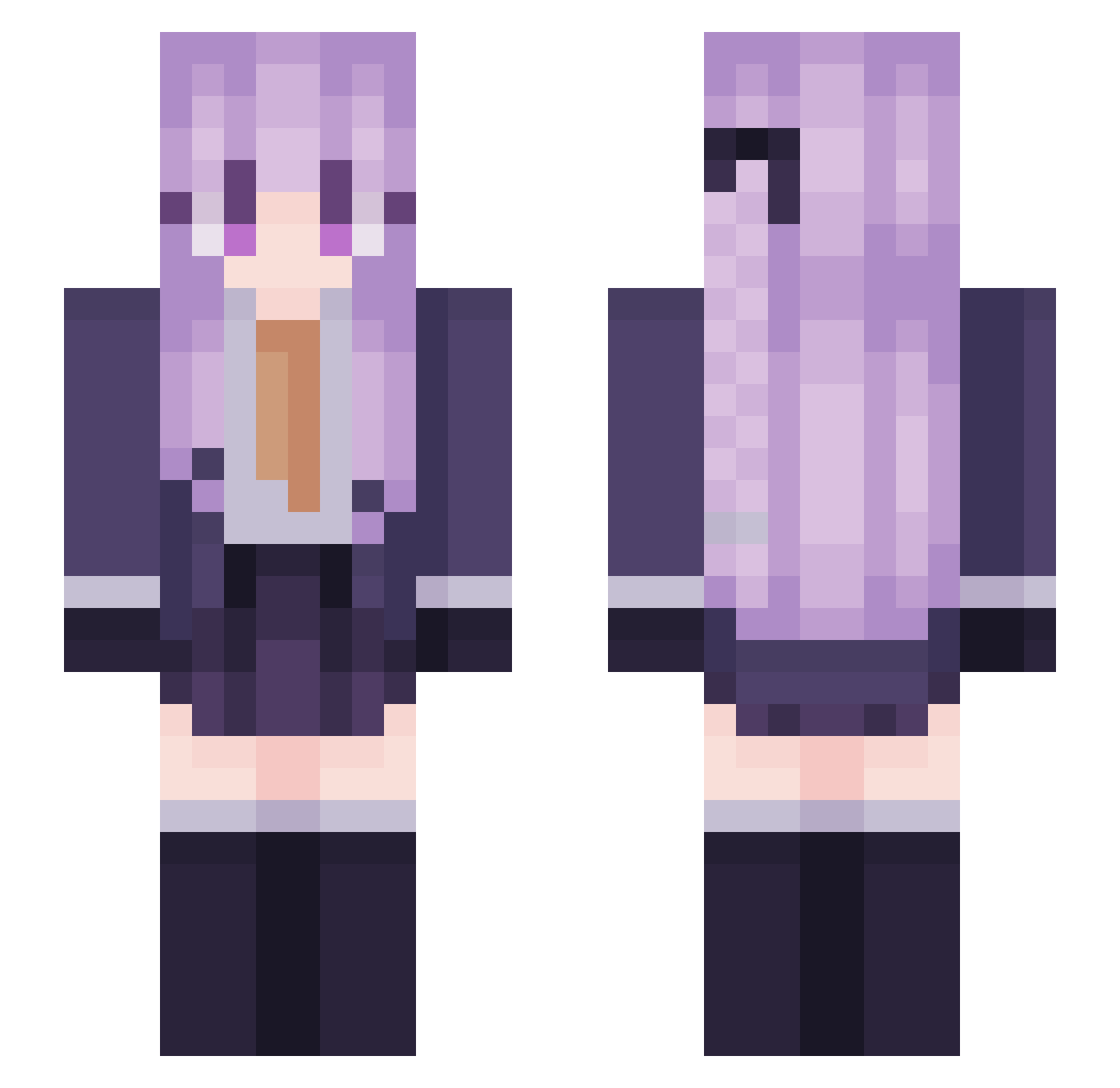 noritamia Minecraft skin, front and back view