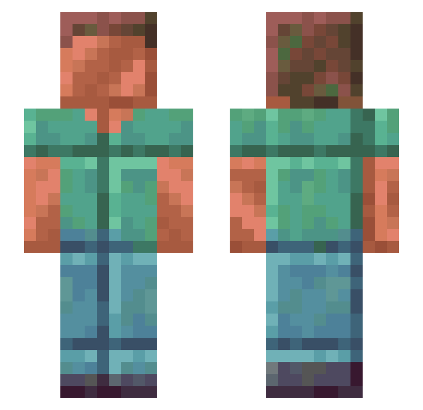 QU_OK_KA Minecraft skin, front and back view