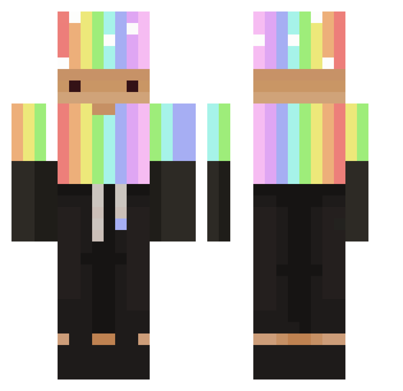 SwedishCookie Minecraft skin, front and back view